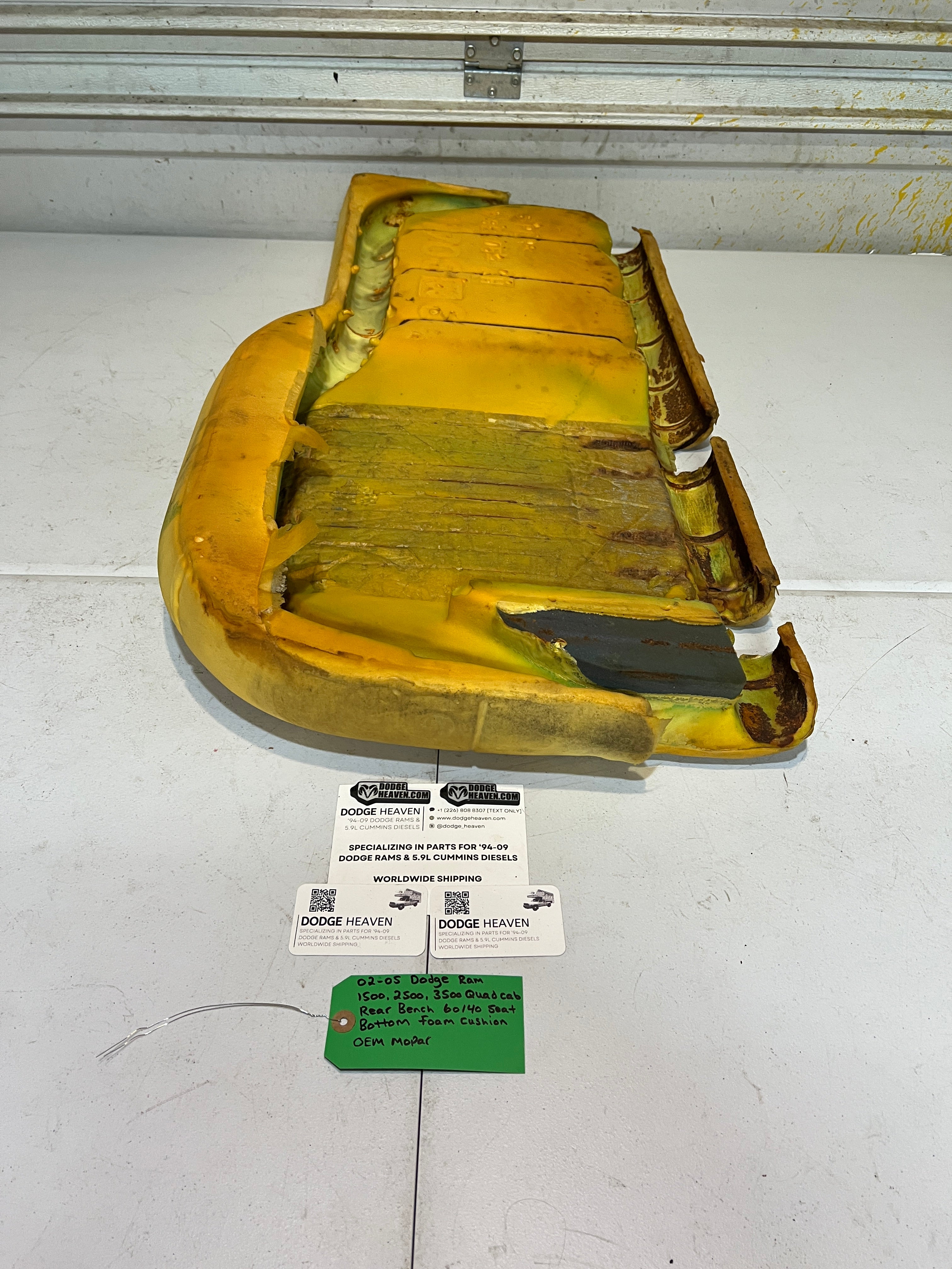 2002-2005 Dodge Ram Quad Cab Rear 60/40 Bench Seat Bottom Foam Cushion