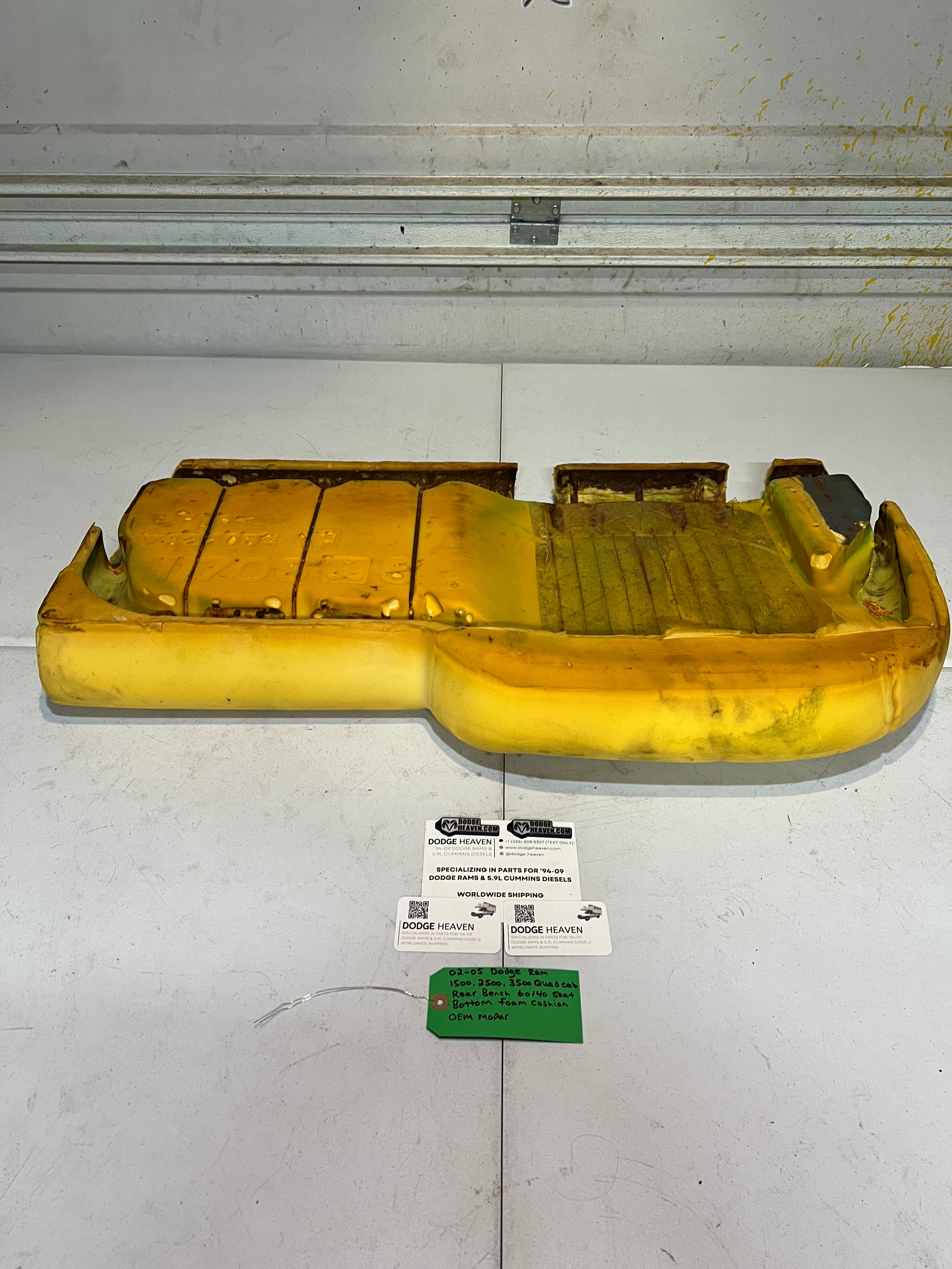 2002-2005 Dodge Ram Quad Cab Rear 60/40 Bench Seat Bottom Foam Cushion