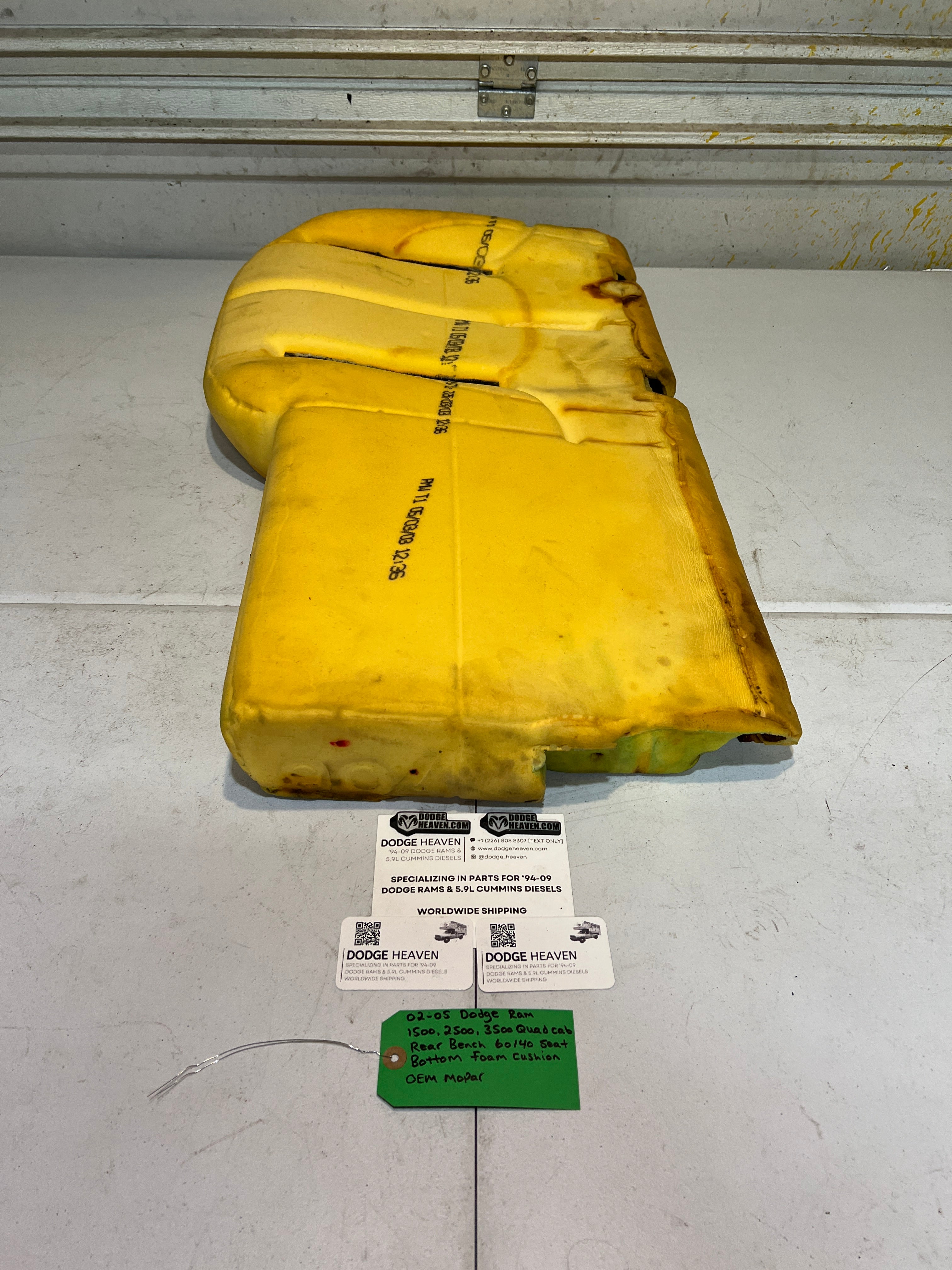 2002-2005 Dodge Ram Quad Cab Rear 60/40 Bench Seat Bottom Foam Cushion