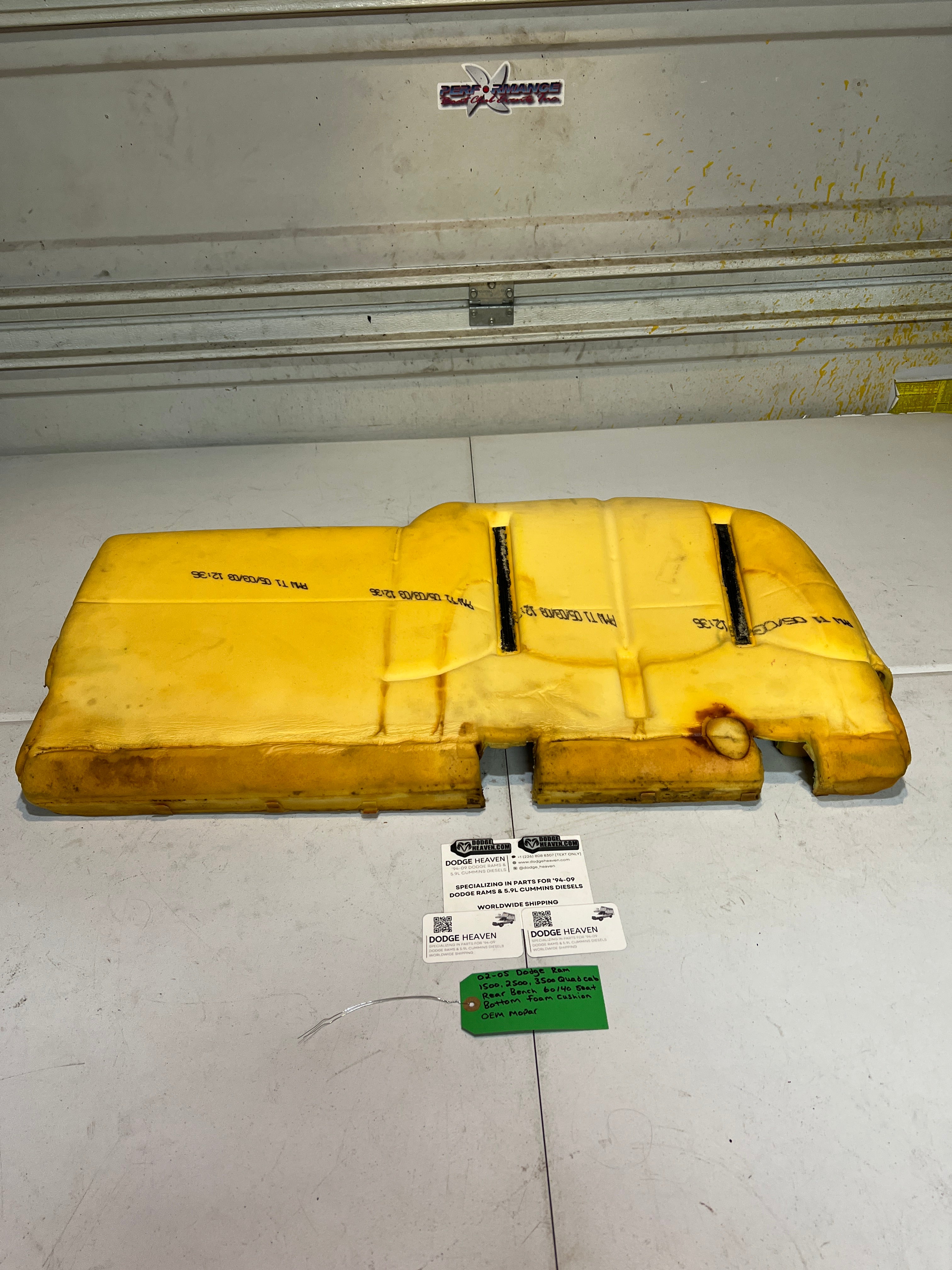 2002-2005 Dodge Ram Quad Cab Rear 60/40 Bench Seat Bottom Foam Cushion
