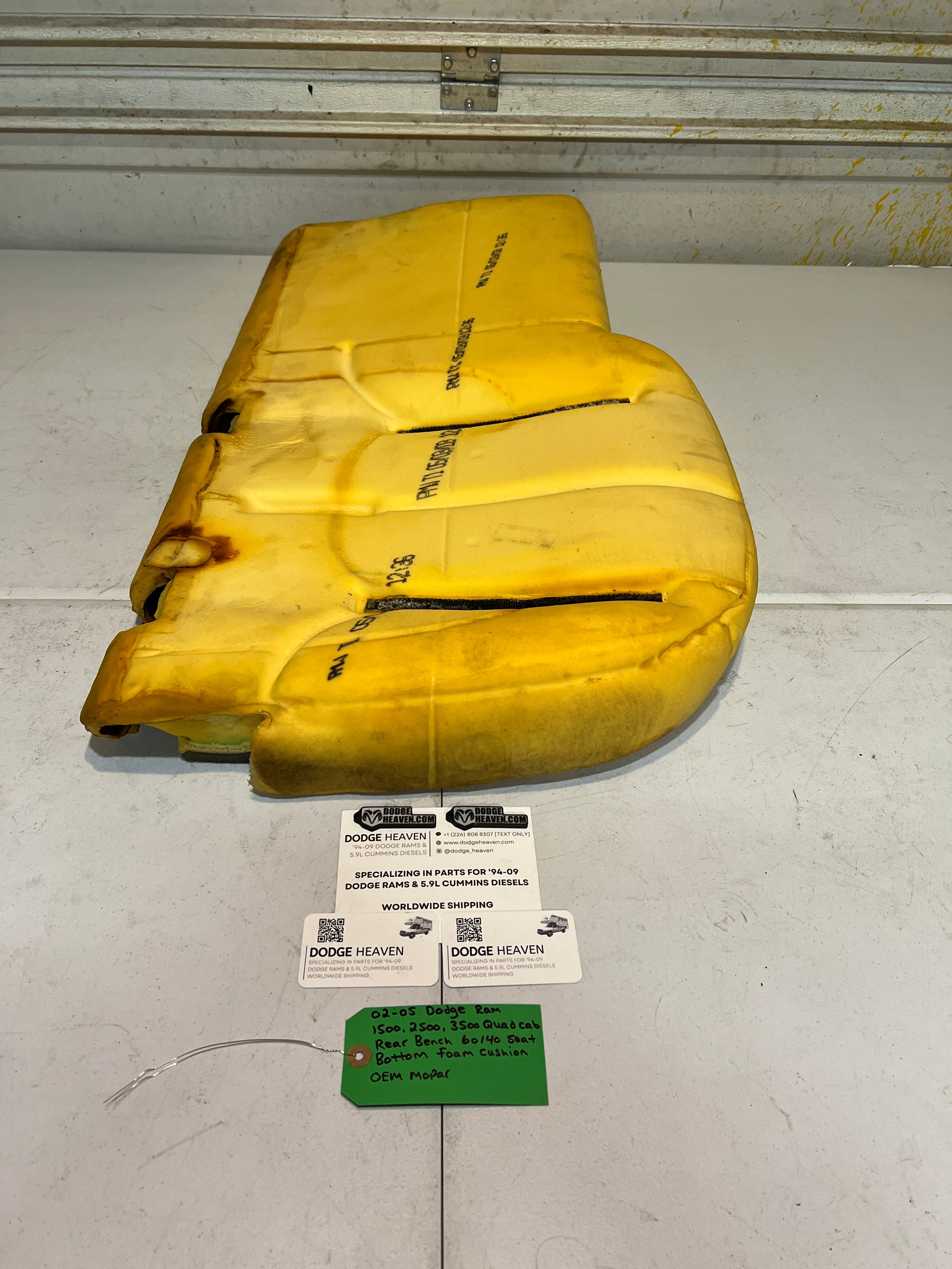 2002-2005 Dodge Ram Quad Cab Rear 60/40 Bench Seat Bottom Foam Cushion