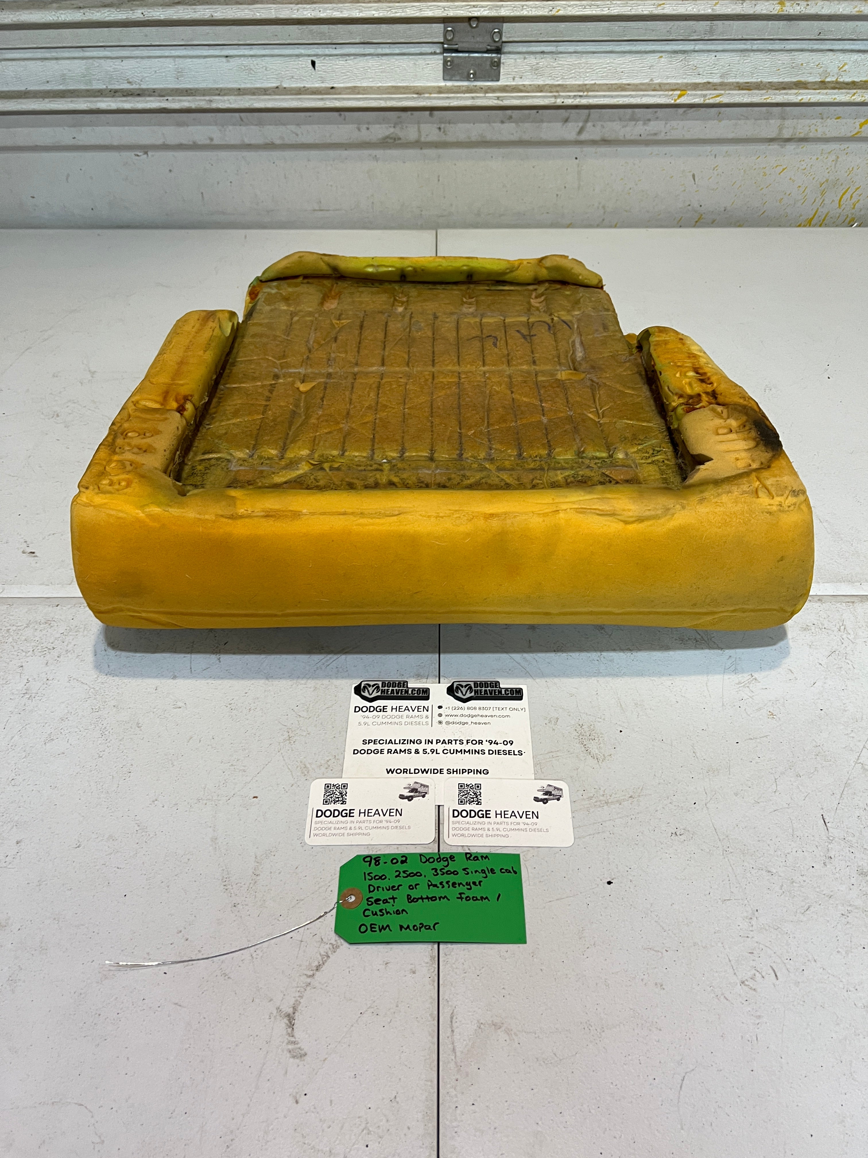 1998-2002 Dodge Ram Single Cab Driver or Passenger Seat Bottom Foam Cushion