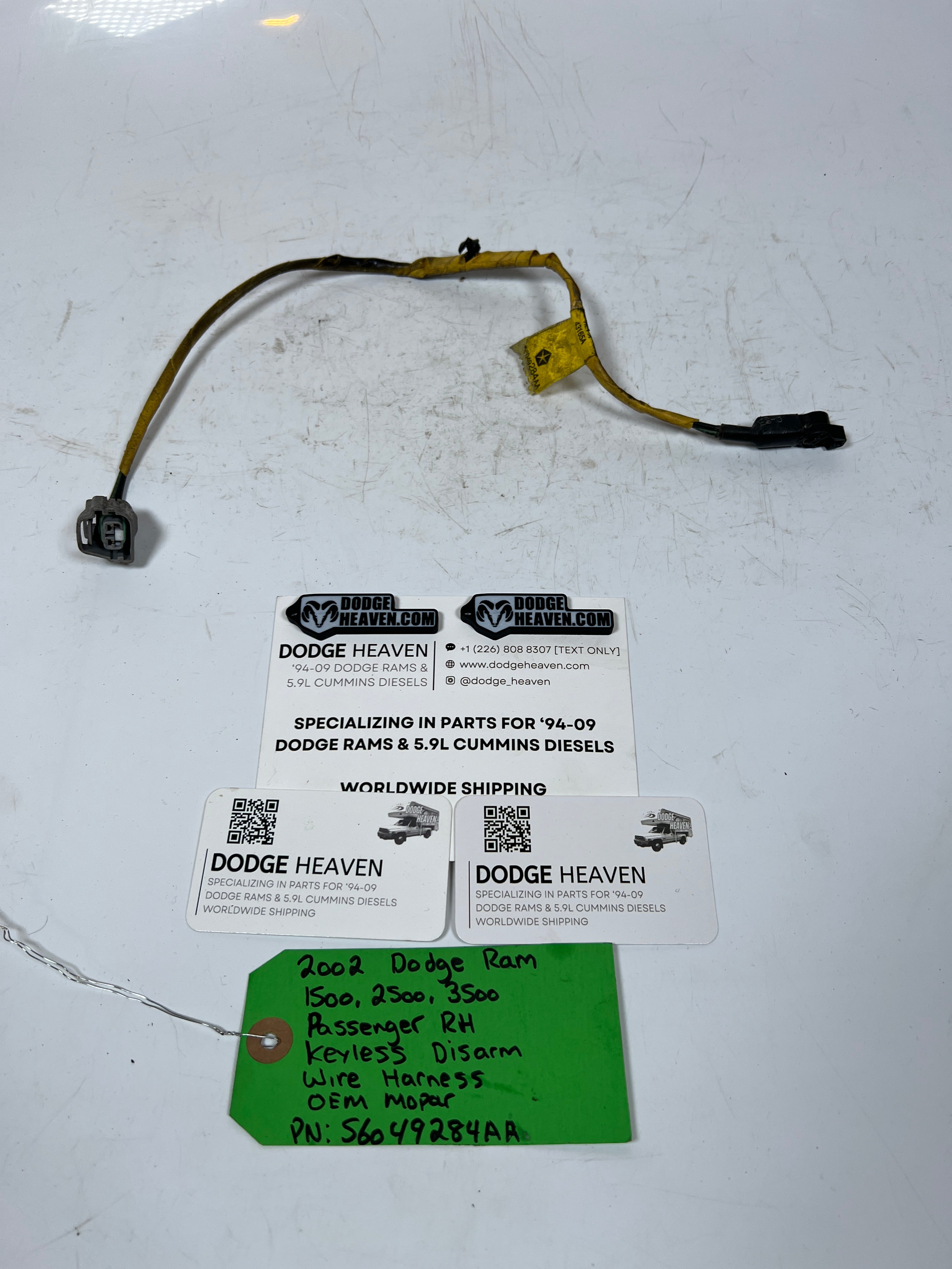 2002-2002 Dodge Ram 1500-3500 Passenger Keyless Disarm Wire Harness