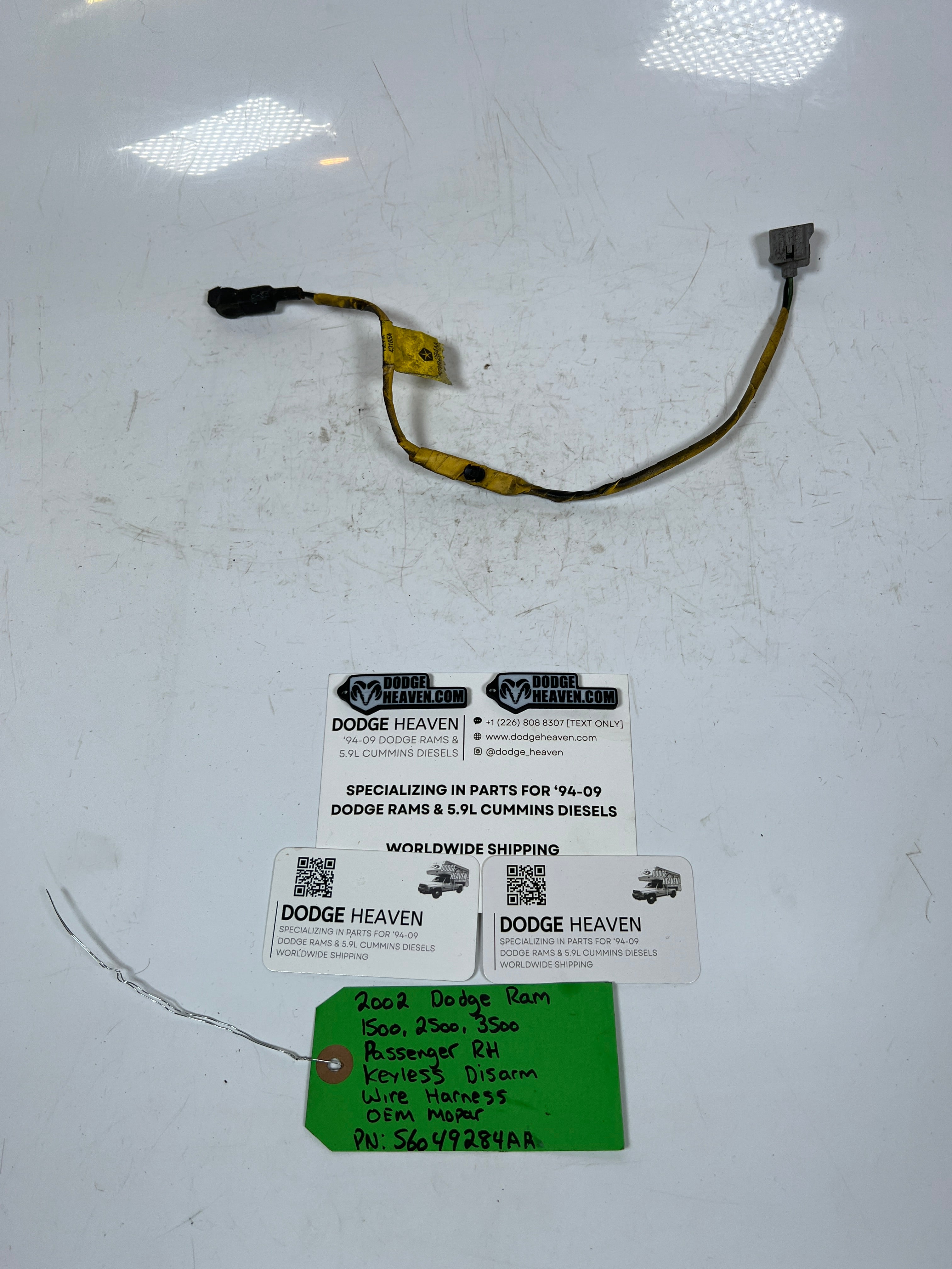 2002-2002 Dodge Ram 1500-3500 Passenger Keyless Disarm Wire Harness