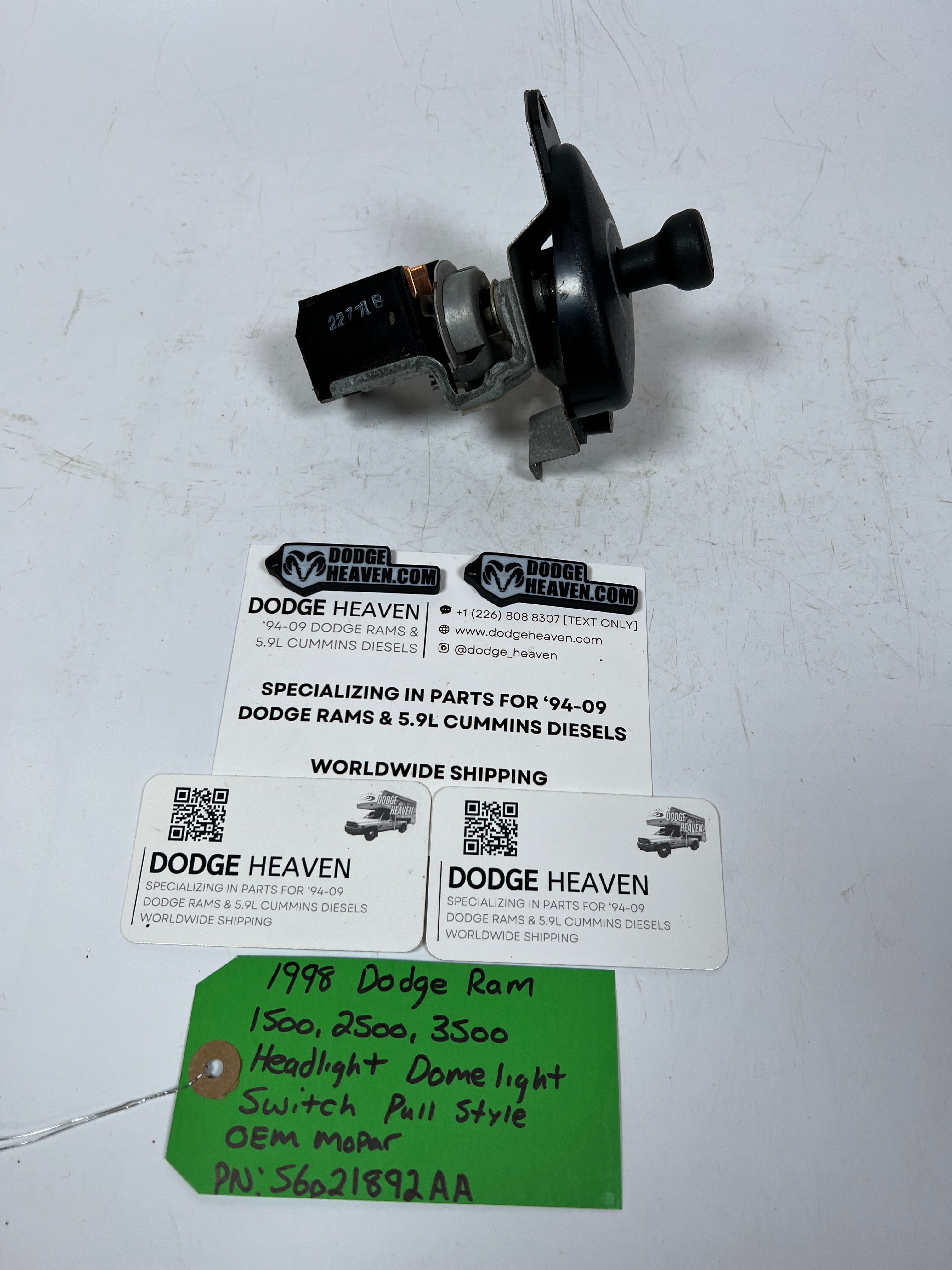 1998-1998 Dodge Ram 1500-3500 Headlight Dome Light Switch Pull Style