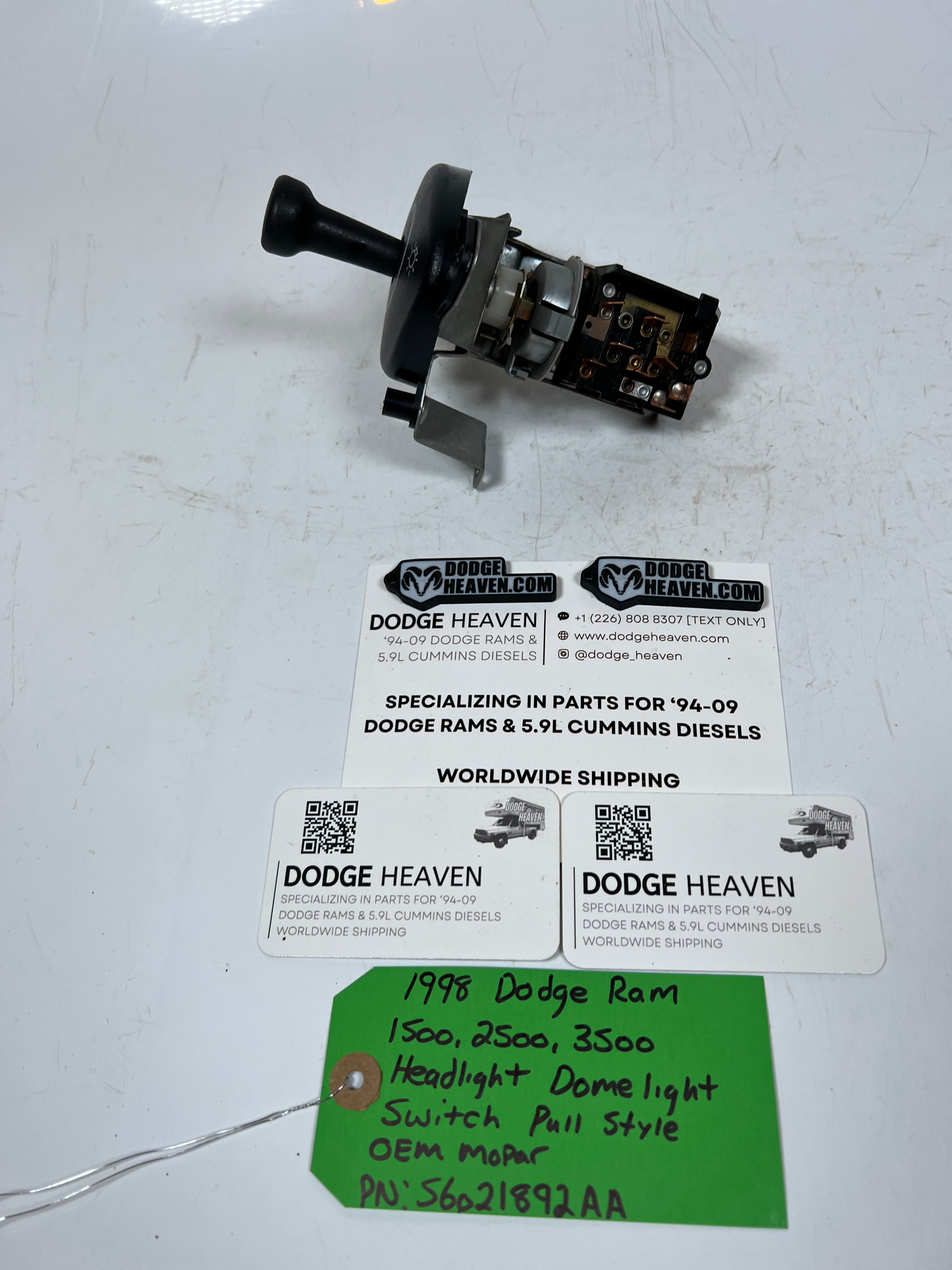 1998-1998 Dodge Ram 1500-3500 Headlight Dome Light Switch Pull Style