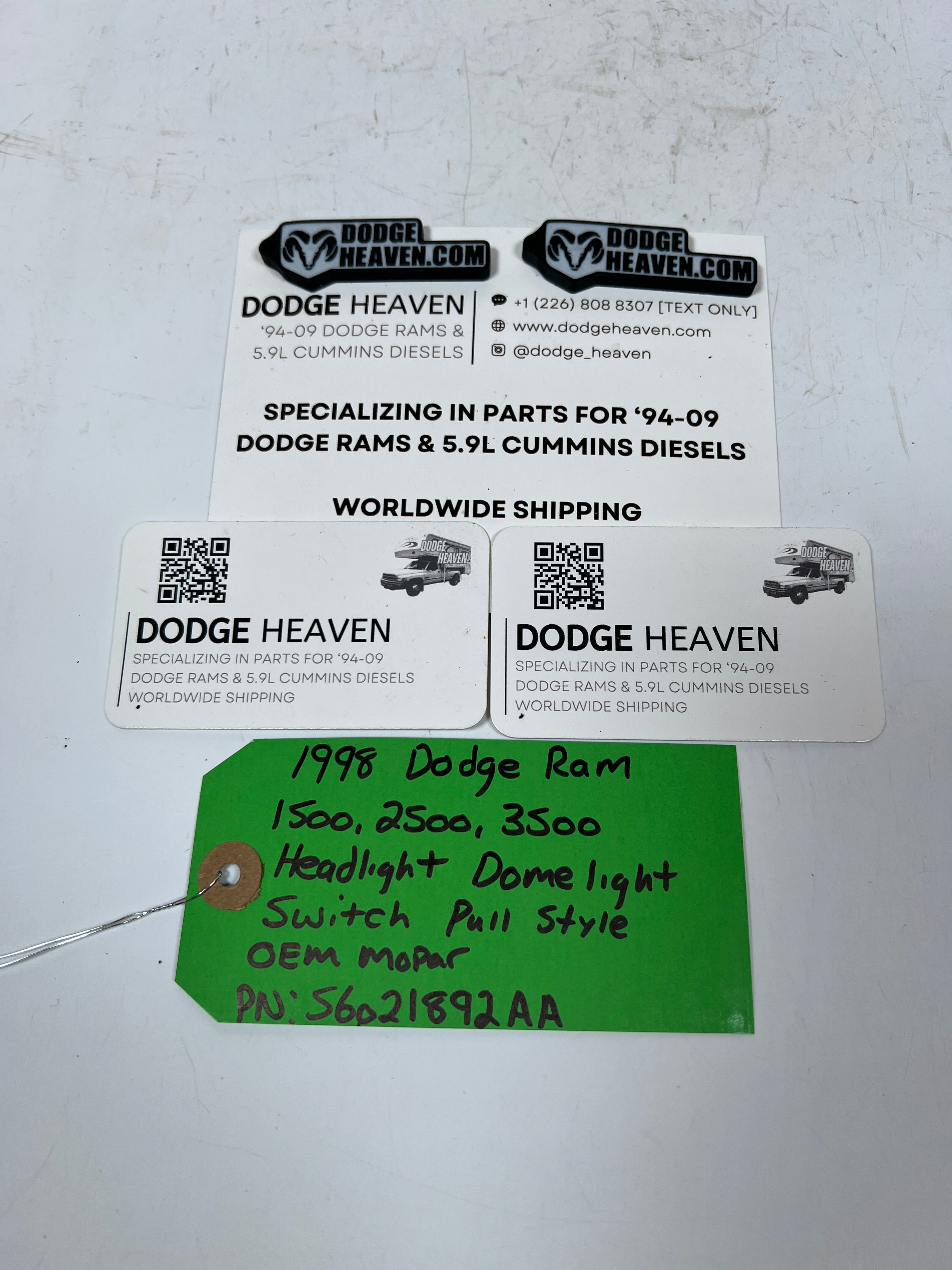 1998-1998 Dodge Ram 1500-3500 Headlight Dome Light Switch Pull Style