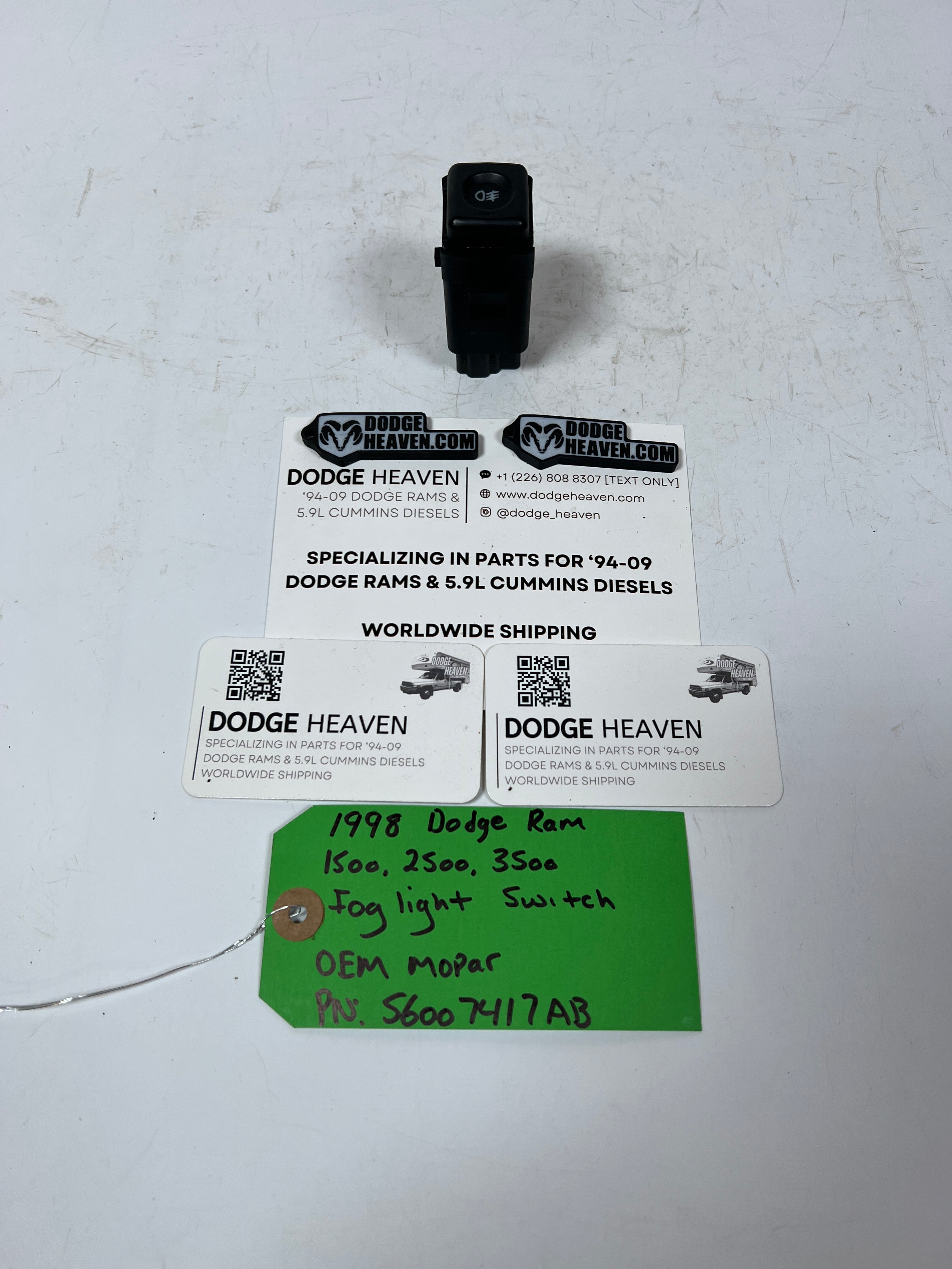 1998-1998 Dodge Ram 1500-3500 Fog Light Dash Switch