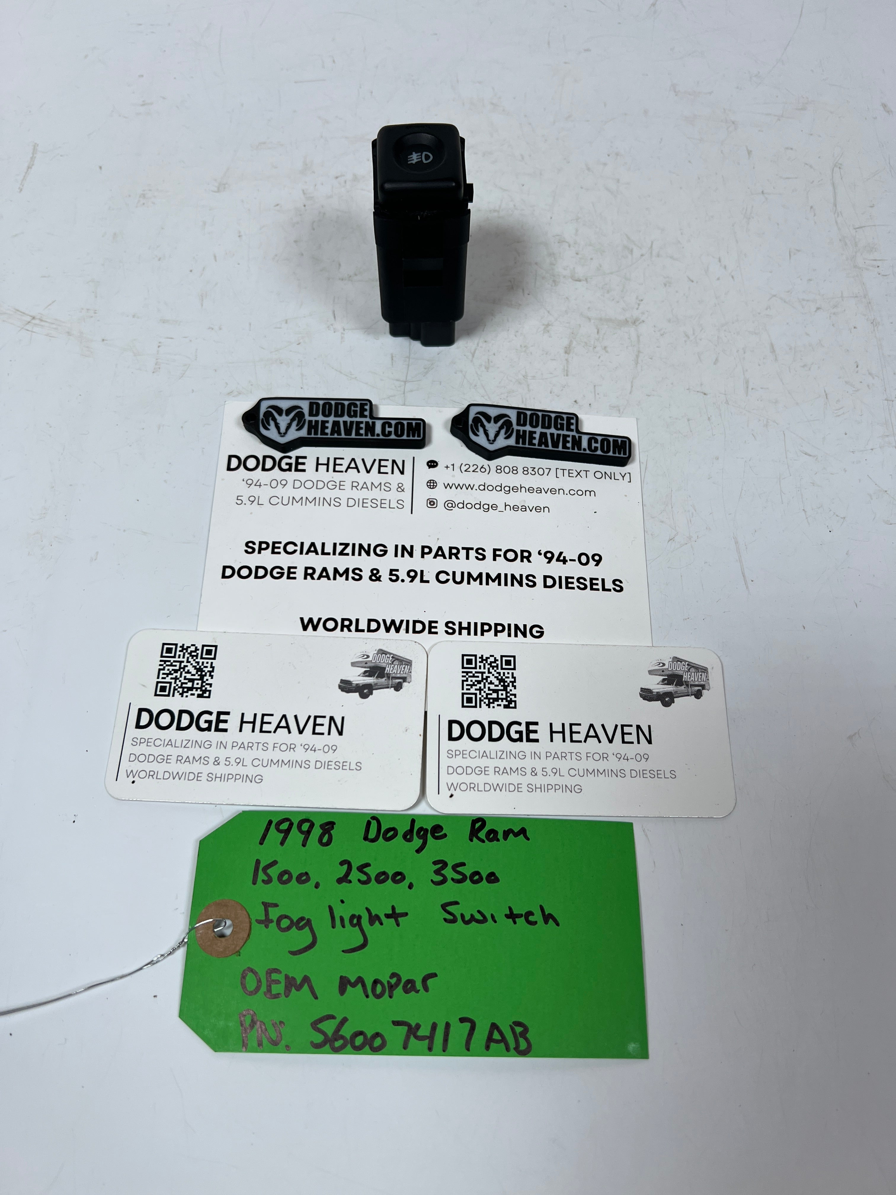1998-1998 Dodge Ram 1500-3500 Fog Light Dash Switch