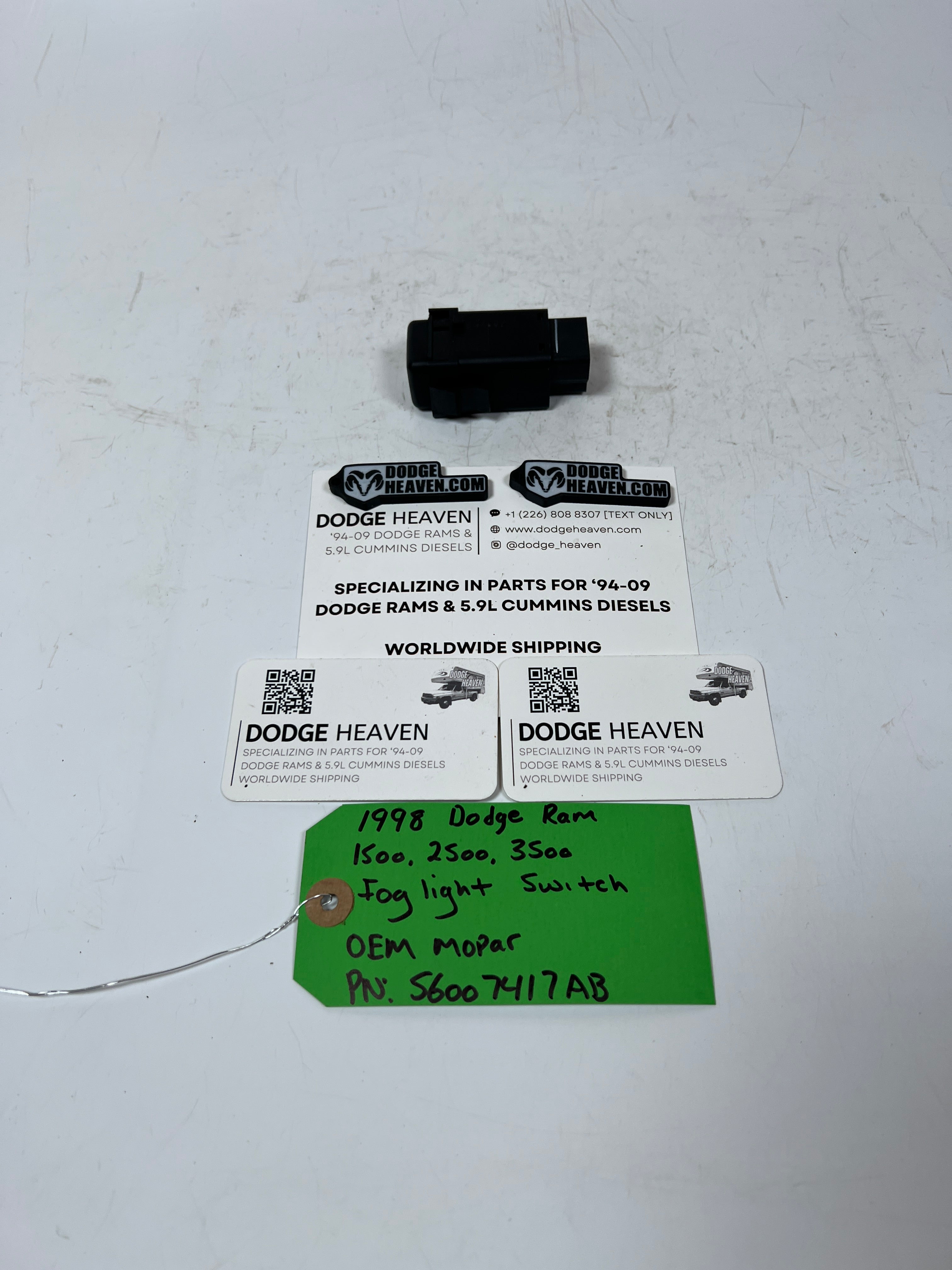 1998-1998 Dodge Ram 1500-3500 Fog Light Dash Switch