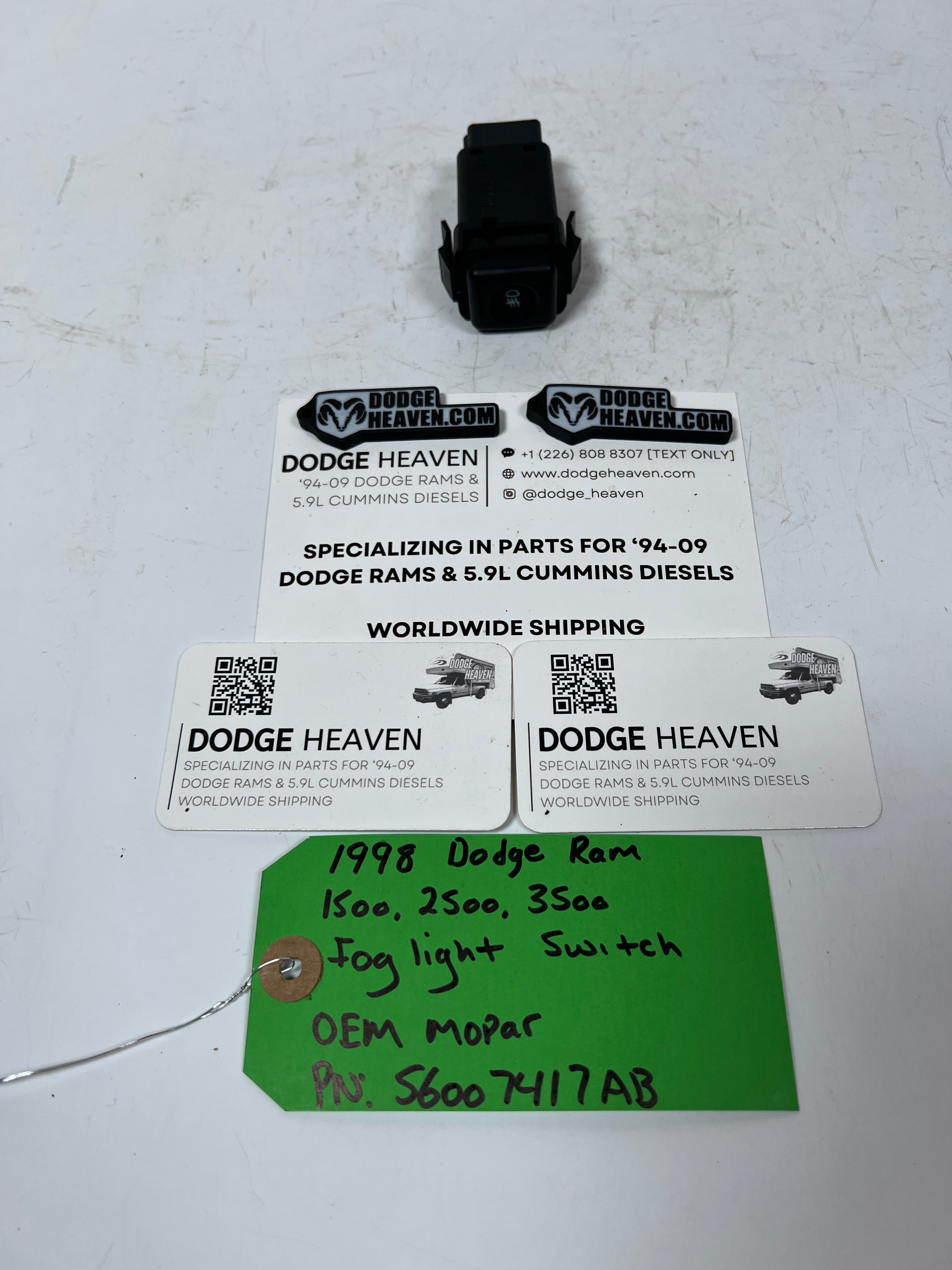 1998-1998 Dodge Ram 1500-3500 Fog Light Dash Switch
