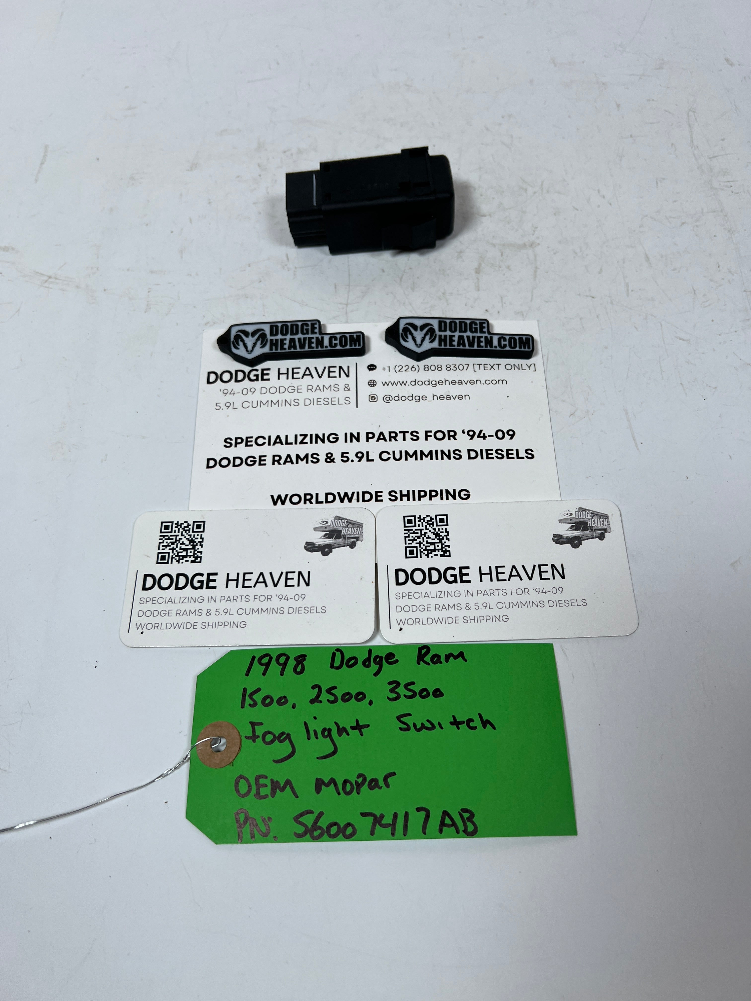 1998-1998 Dodge Ram 1500-3500 Fog Light Dash Switch