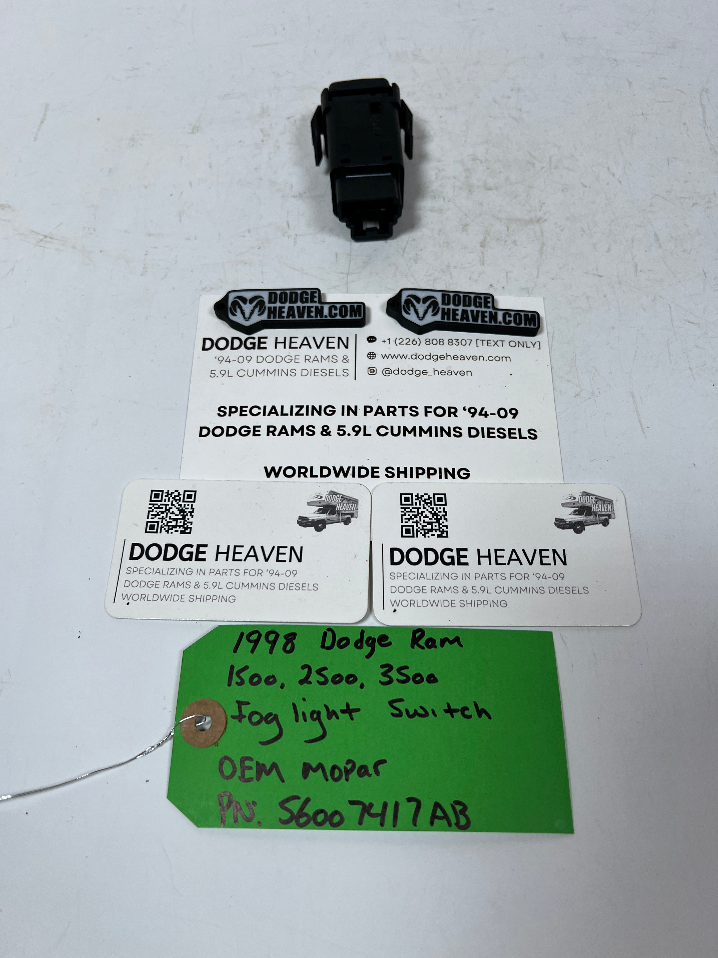 1998-1998 Dodge Ram 1500-3500 Fog Light Dash Switch