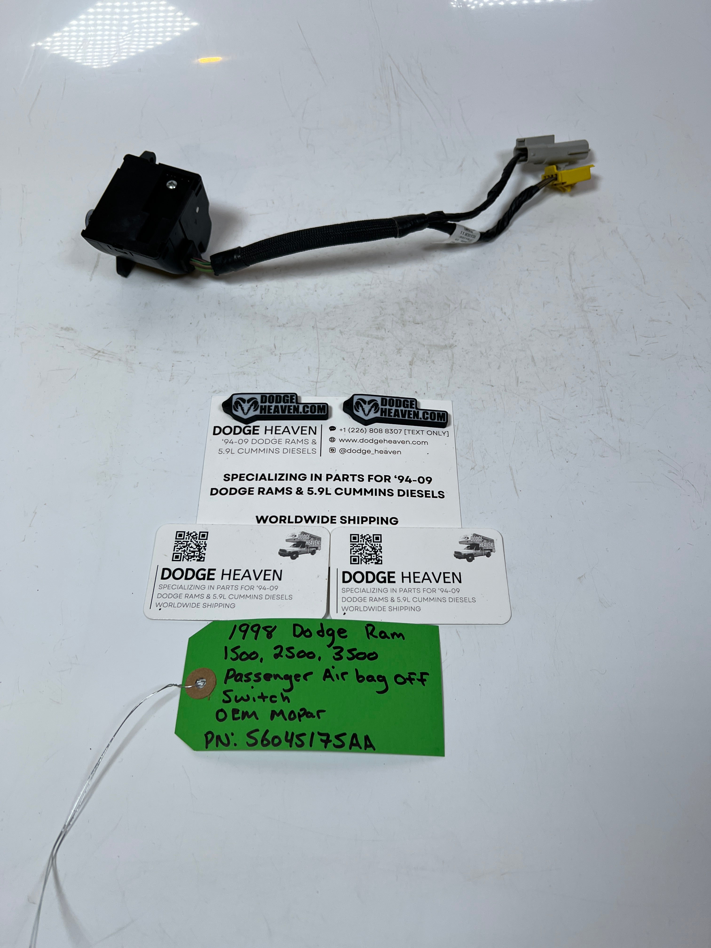 1998-1998 Dodge Ram 1500-3500 Passenger A-Bag On / Off Switch
