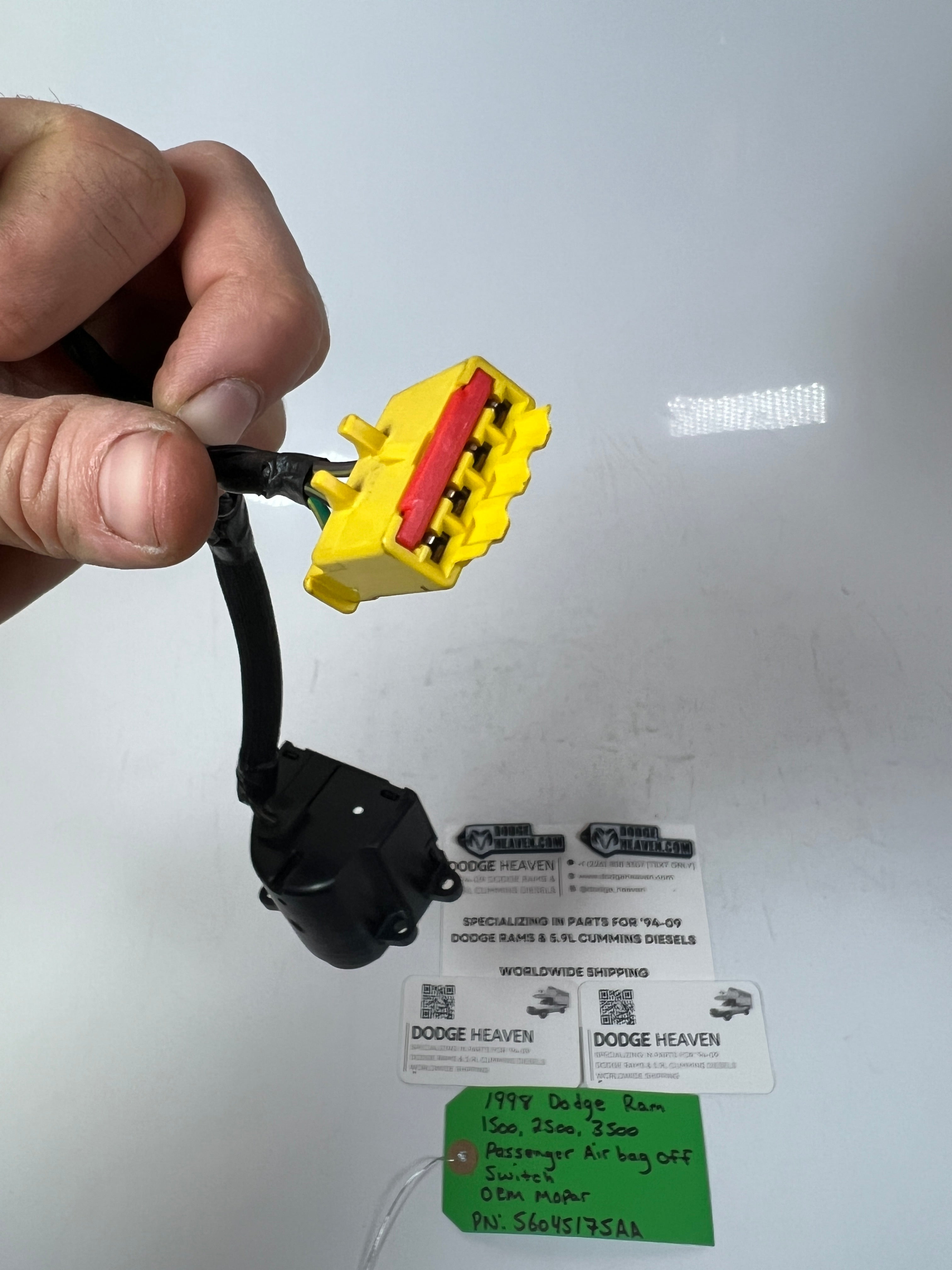 1998-1998 Dodge Ram 1500-3500 Passenger A-Bag On / Off Switch