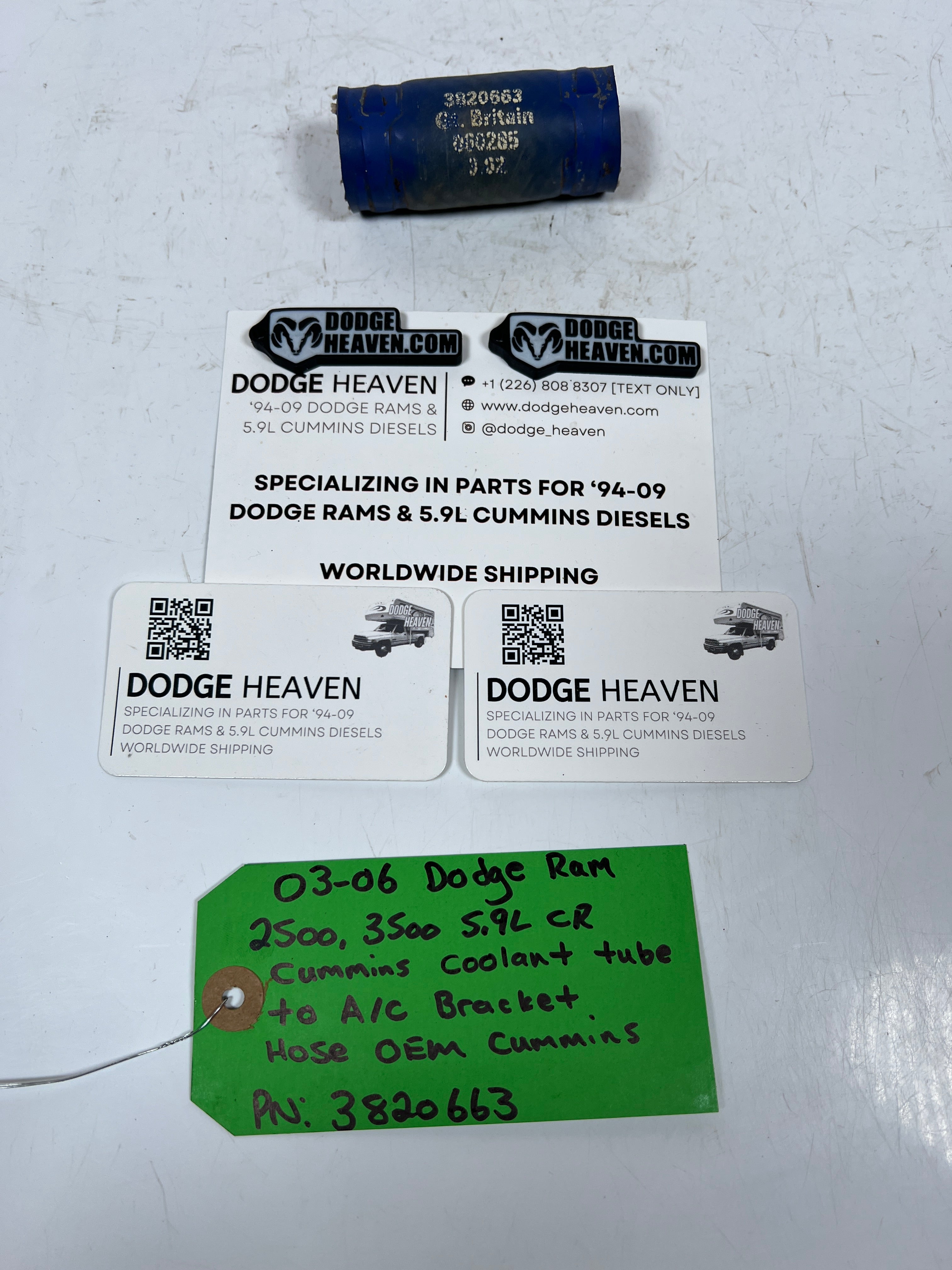 2003-2006 Dodge Ram 5.9L Cummins Coolant Tube to AC Bracket Hose