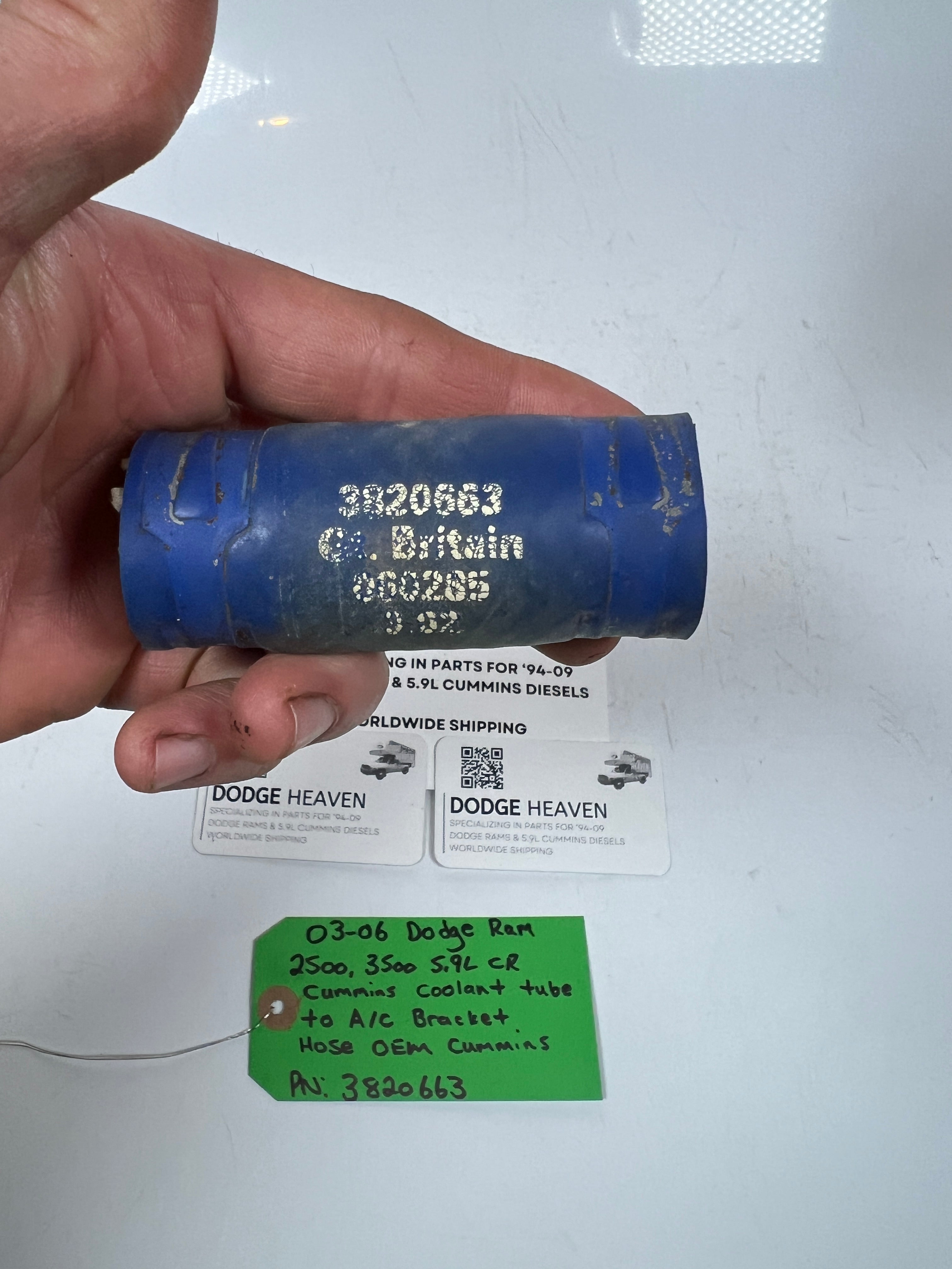 2003-2006 Dodge Ram 5.9L Cummins Coolant Tube to AC Bracket Hose