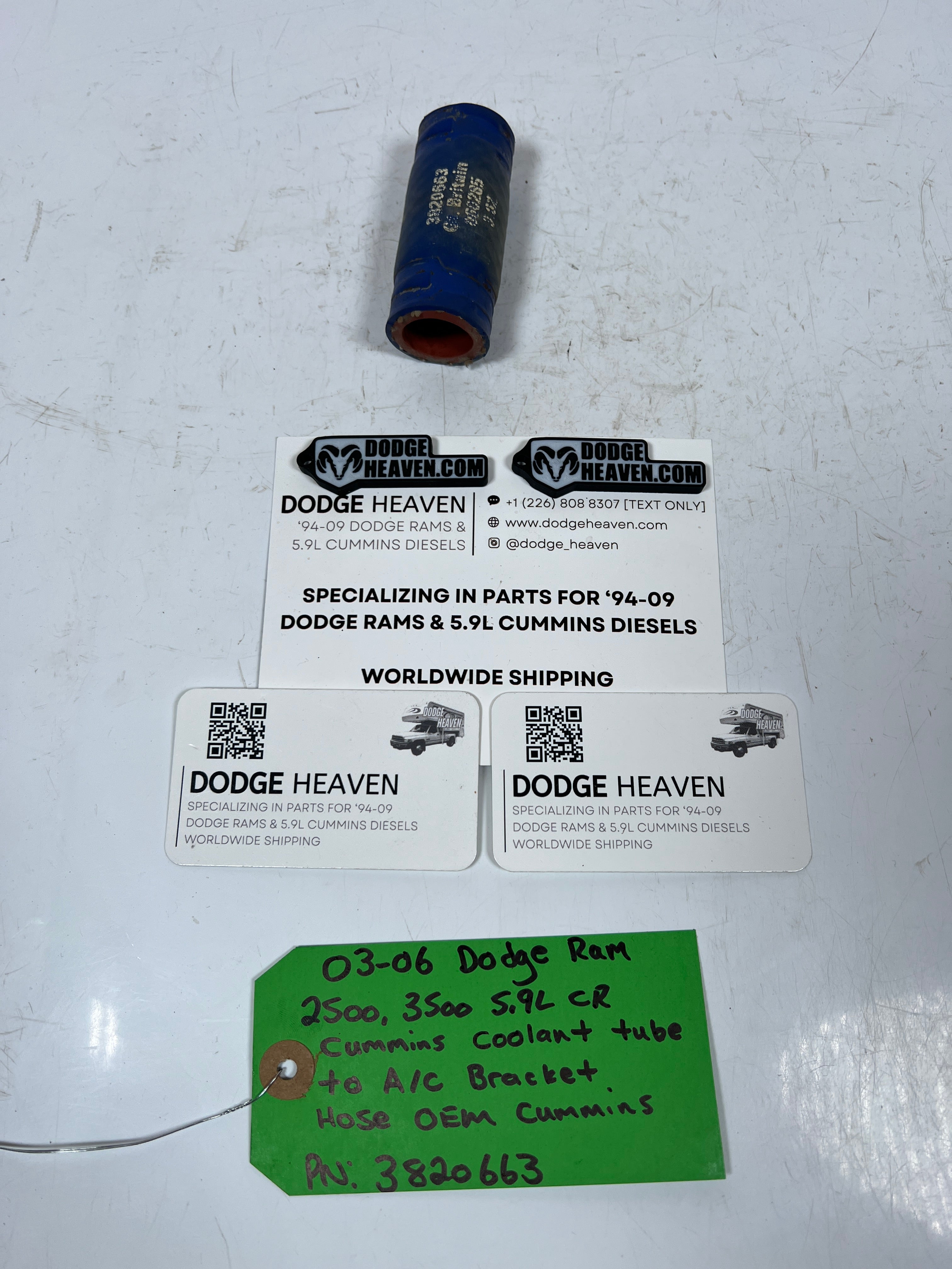 2003-2006 Dodge Ram 5.9L Cummins Coolant Tube to AC Bracket Hose