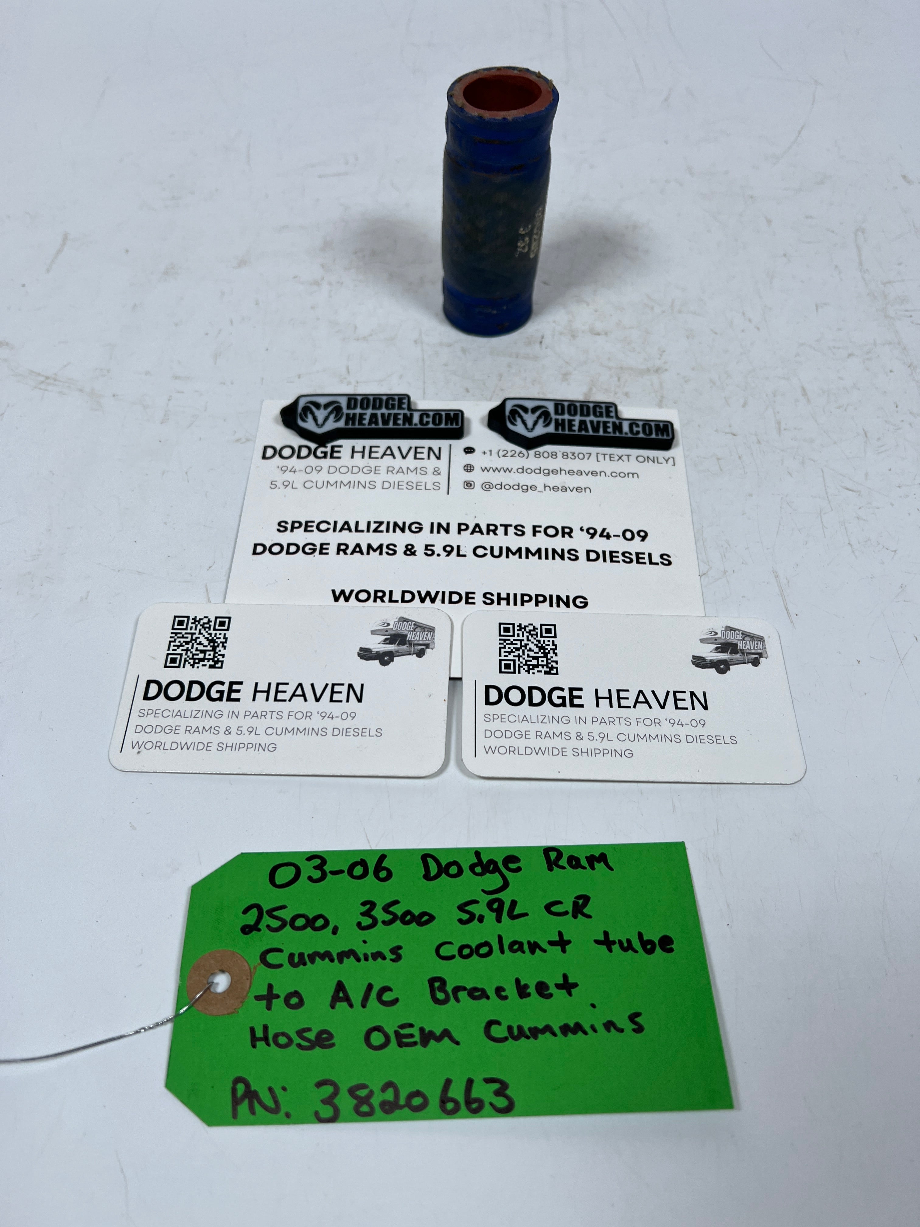 2003-2006 Dodge Ram 5.9L Cummins Coolant Tube to AC Bracket Hose