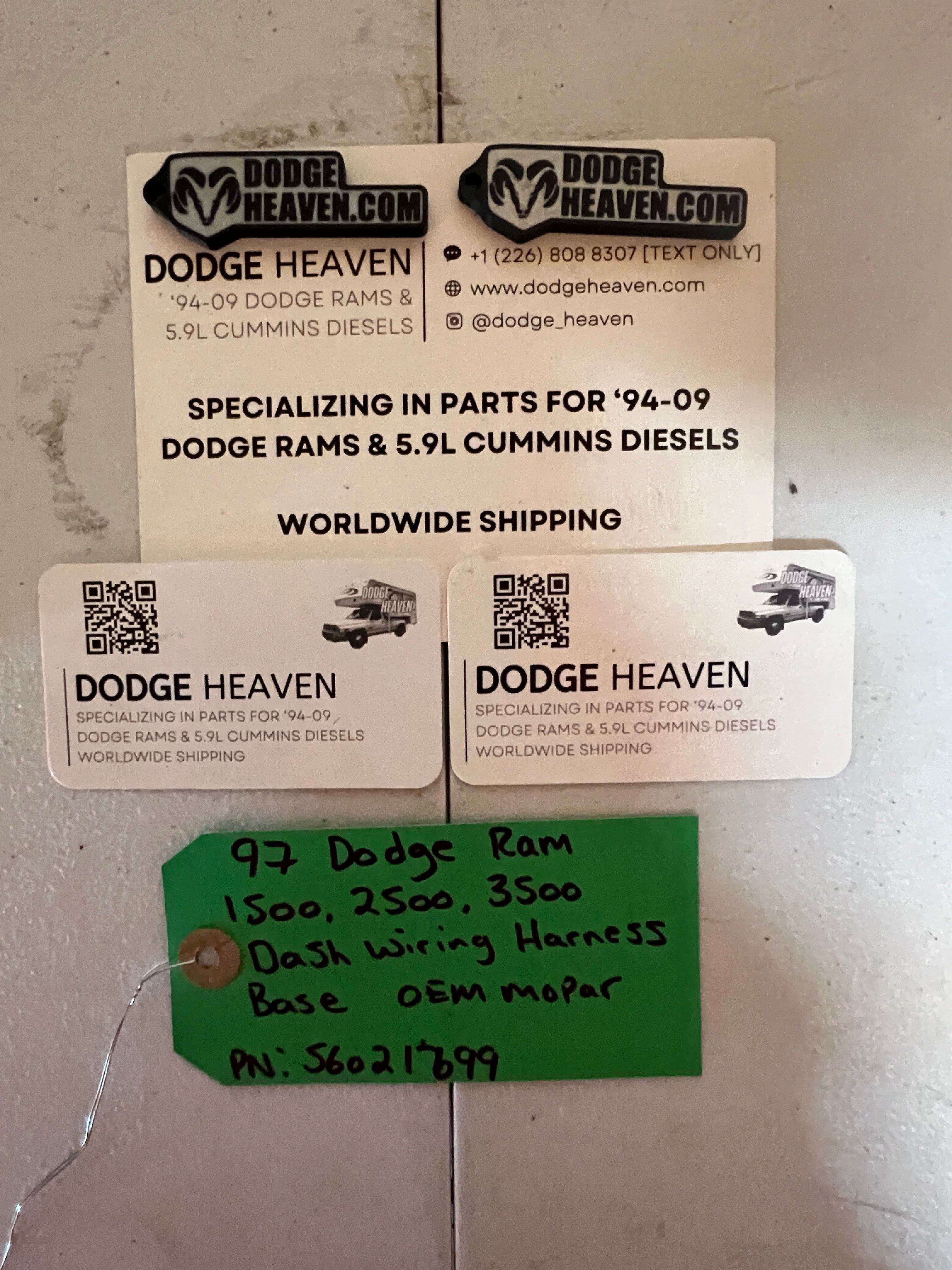 1997 Dodge Ram 1500 2500 3500 Dash Wiring Harness