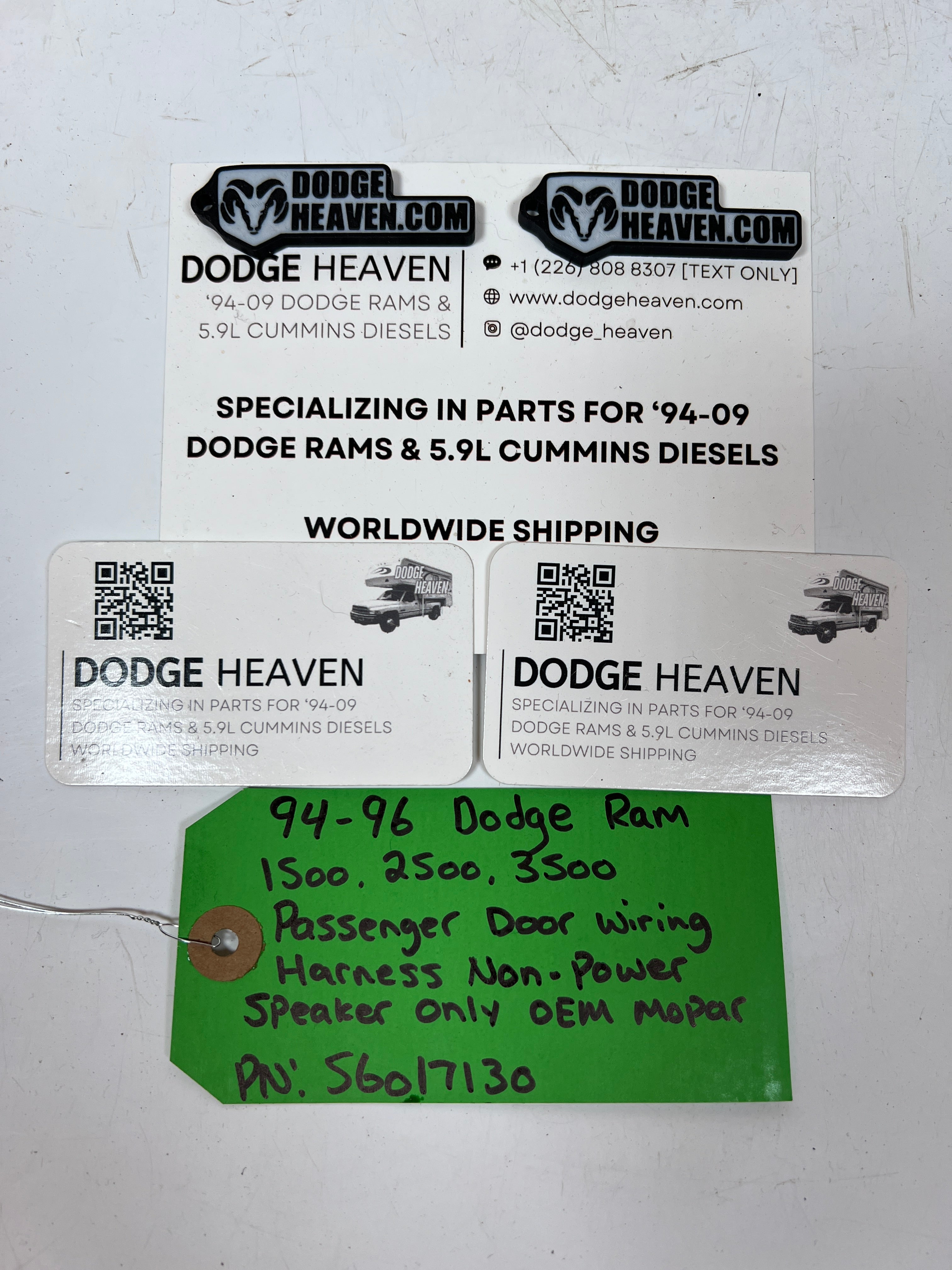 1994-1997 Dodge Ram 1500-3500 Passenger Door Wiring Harness