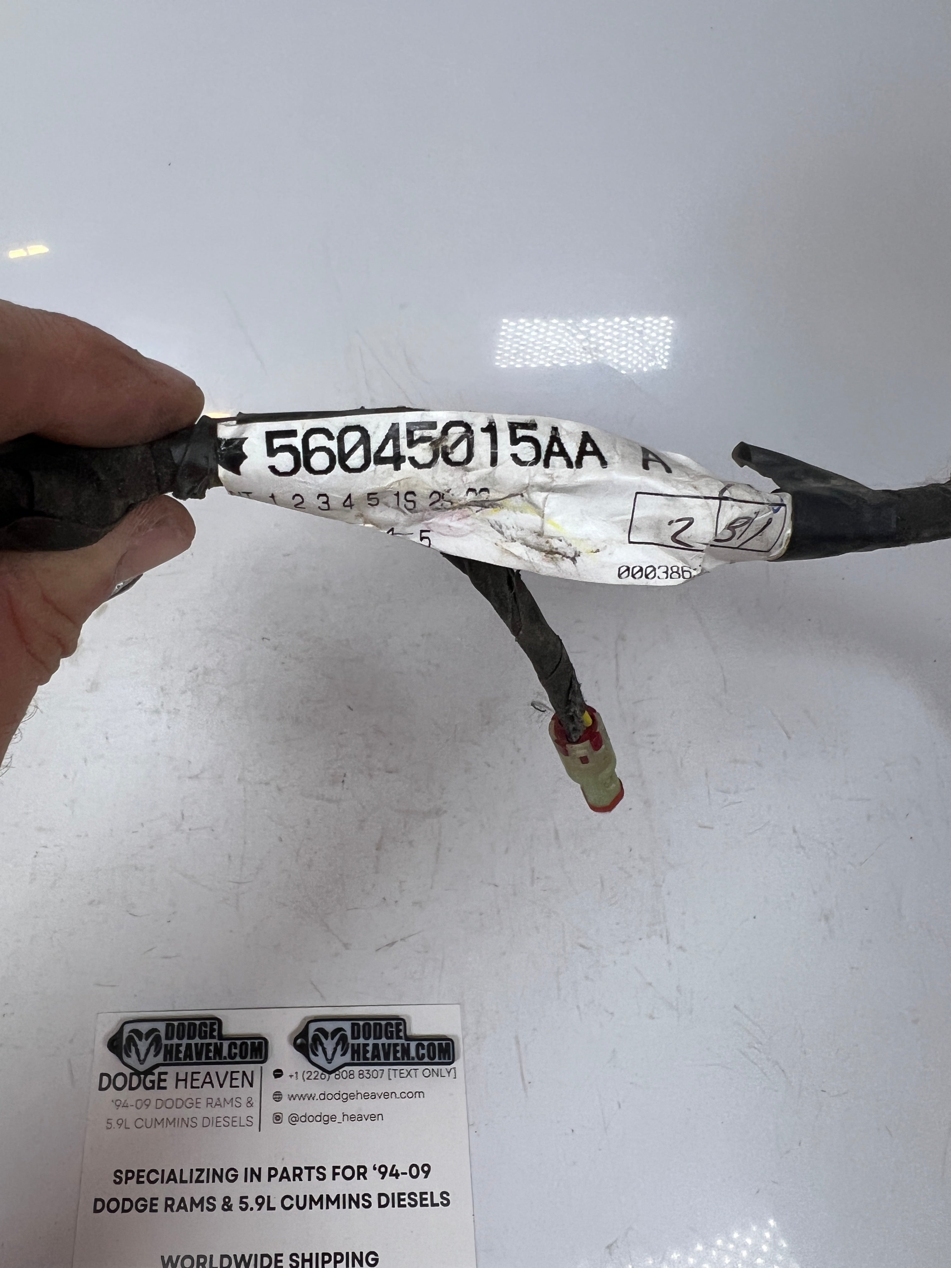 1997-1997 Dodge Ram 1500 2500 3500 Driver Door Jumper Wiring Harness W/O Power