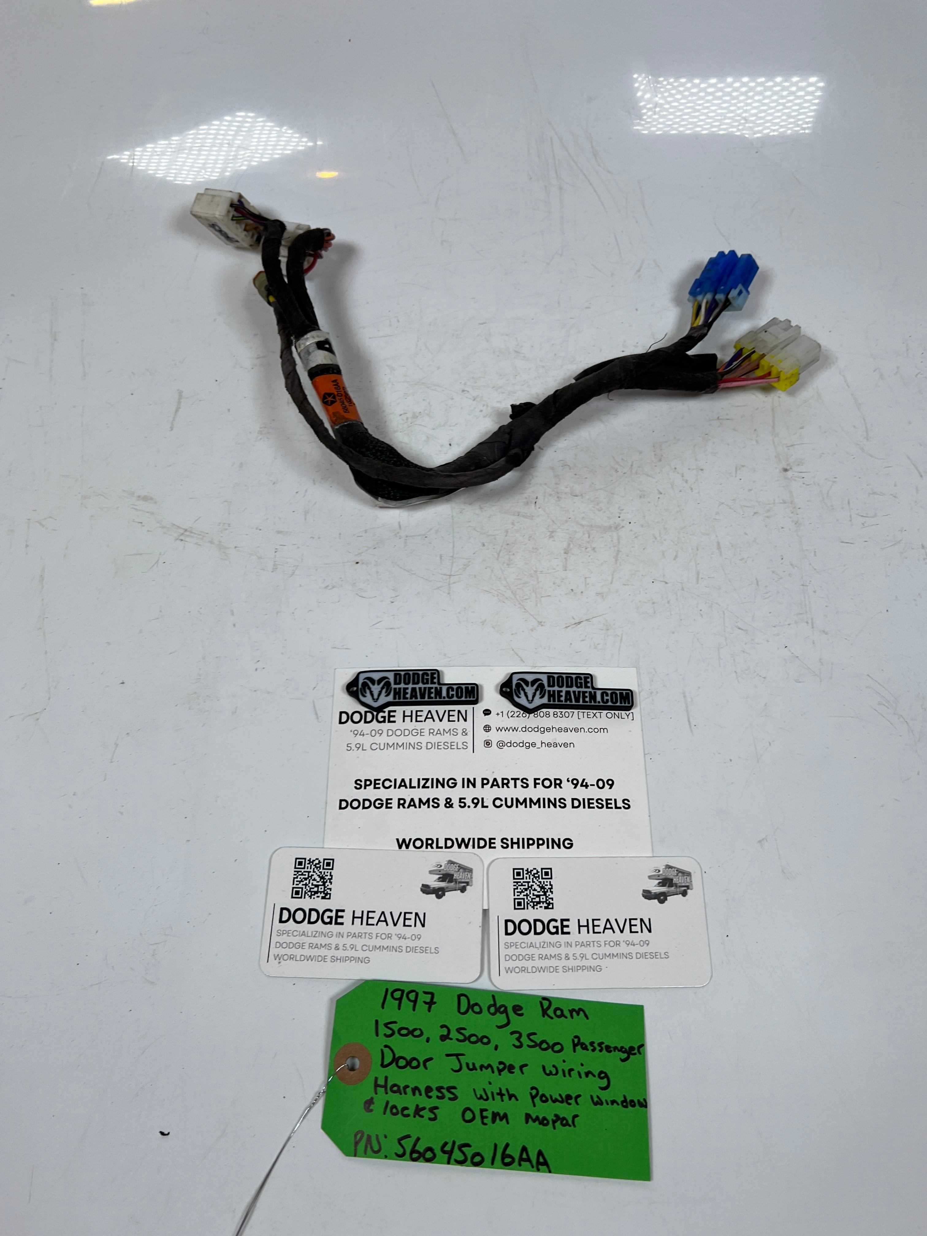 1997-1997 Dodge Ram 1500 2500 3500 Passenger Door Jumper Wiring Harness