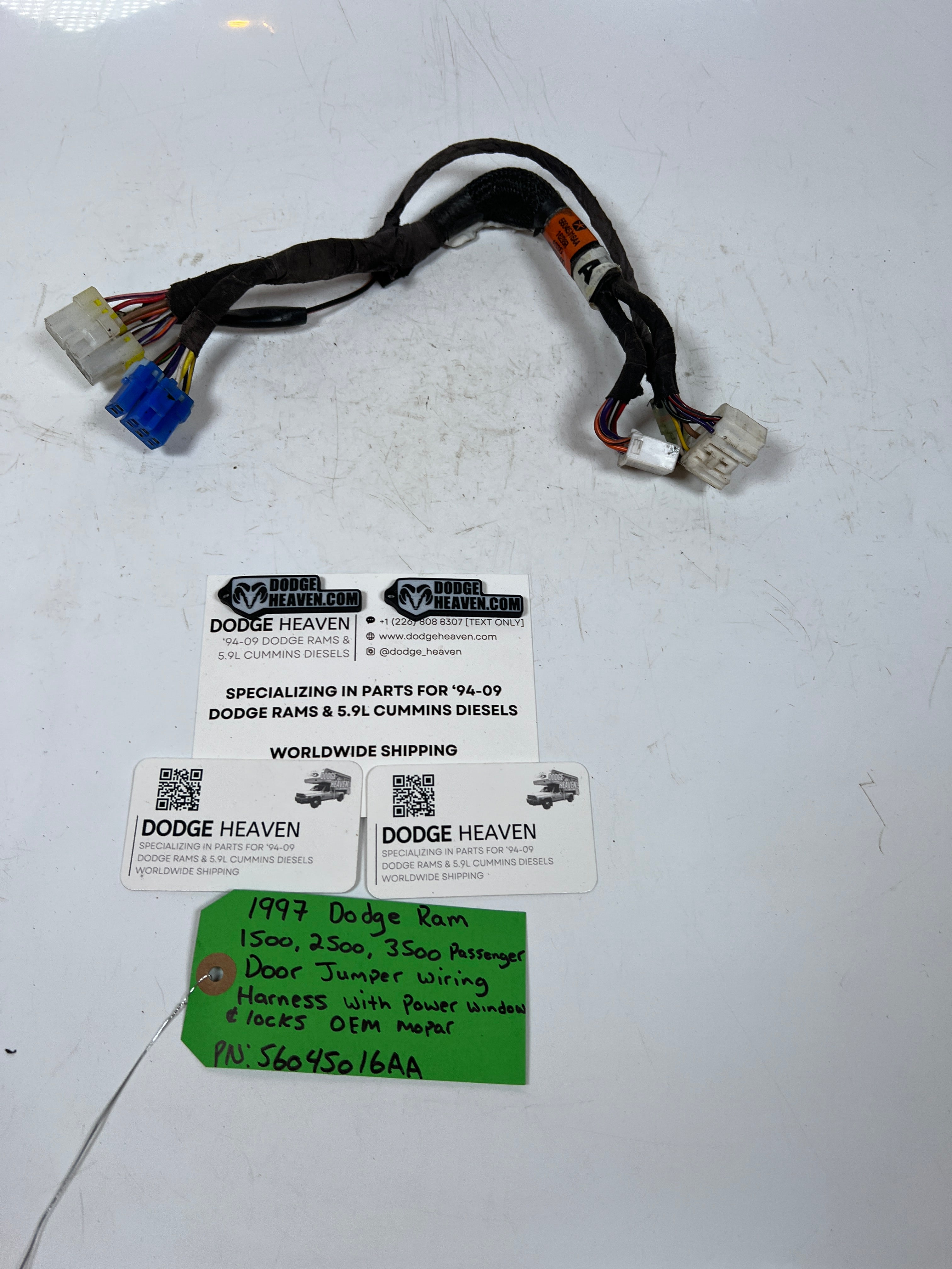 1997-1997 Dodge Ram 1500 2500 3500 Passenger Door Jumper Wiring Harness