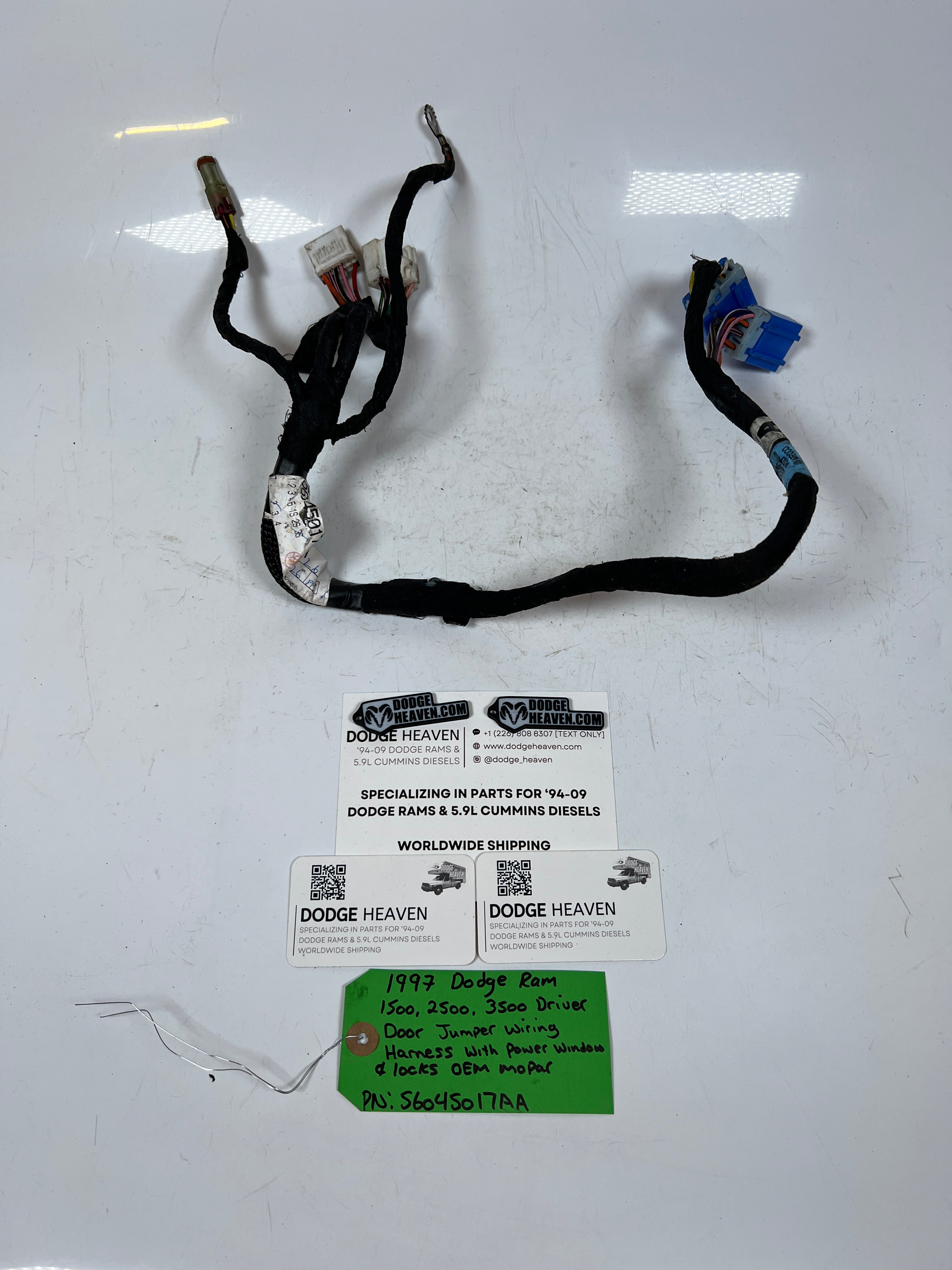1997-1997 Dodge Ram 1500 2500 3500 Driver Door Jumper Wiring Harness