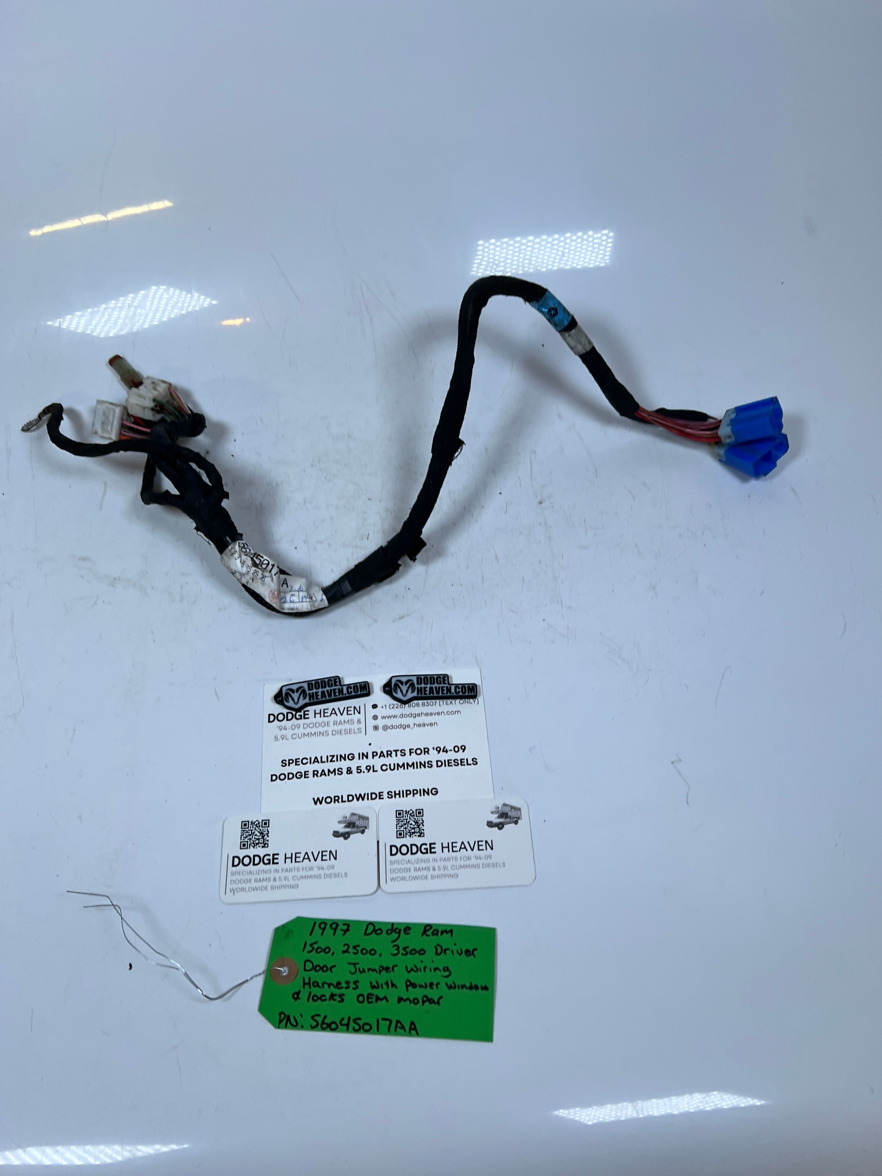 1997-1997 Dodge Ram 1500 2500 3500 Driver Door Jumper Wiring Harness