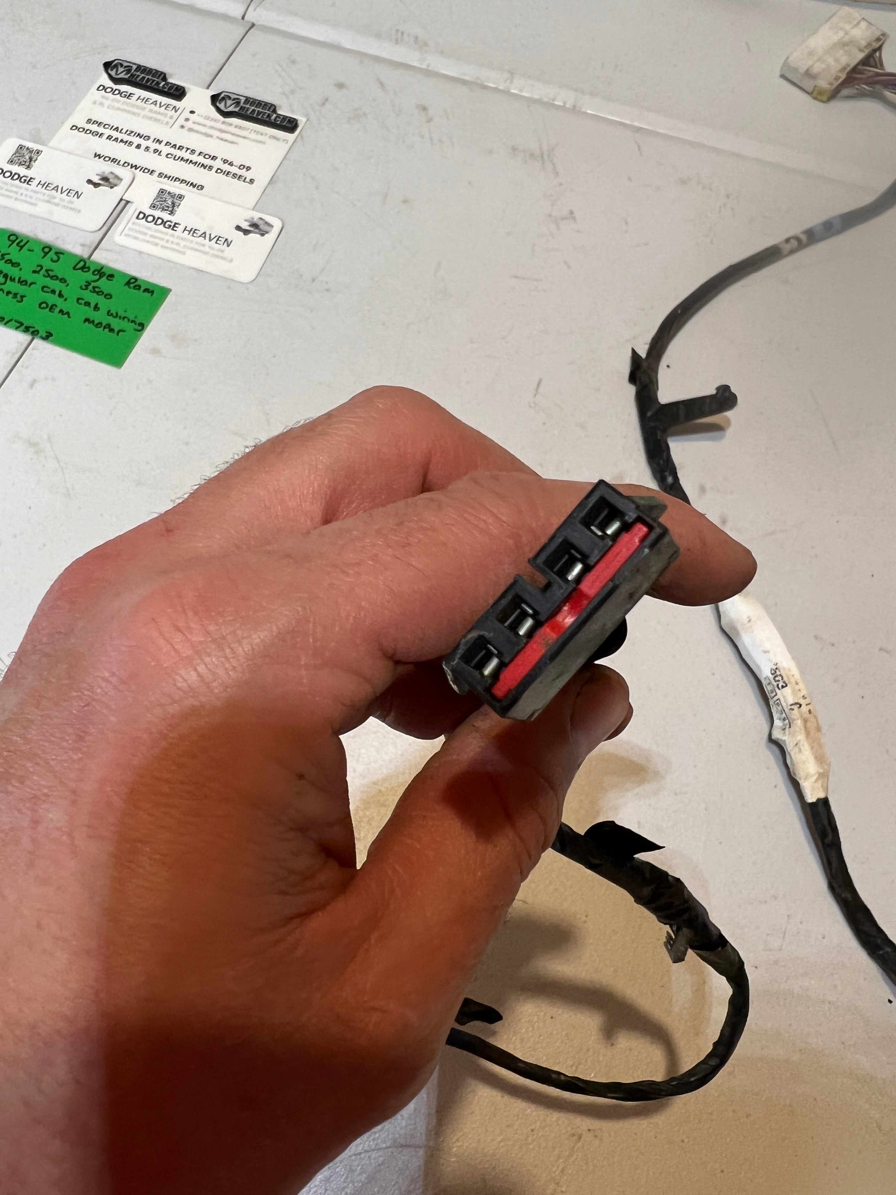 1994-1995 Dodge Ram 1500-3500 Reg Cab Interior Cab Wiring Harness