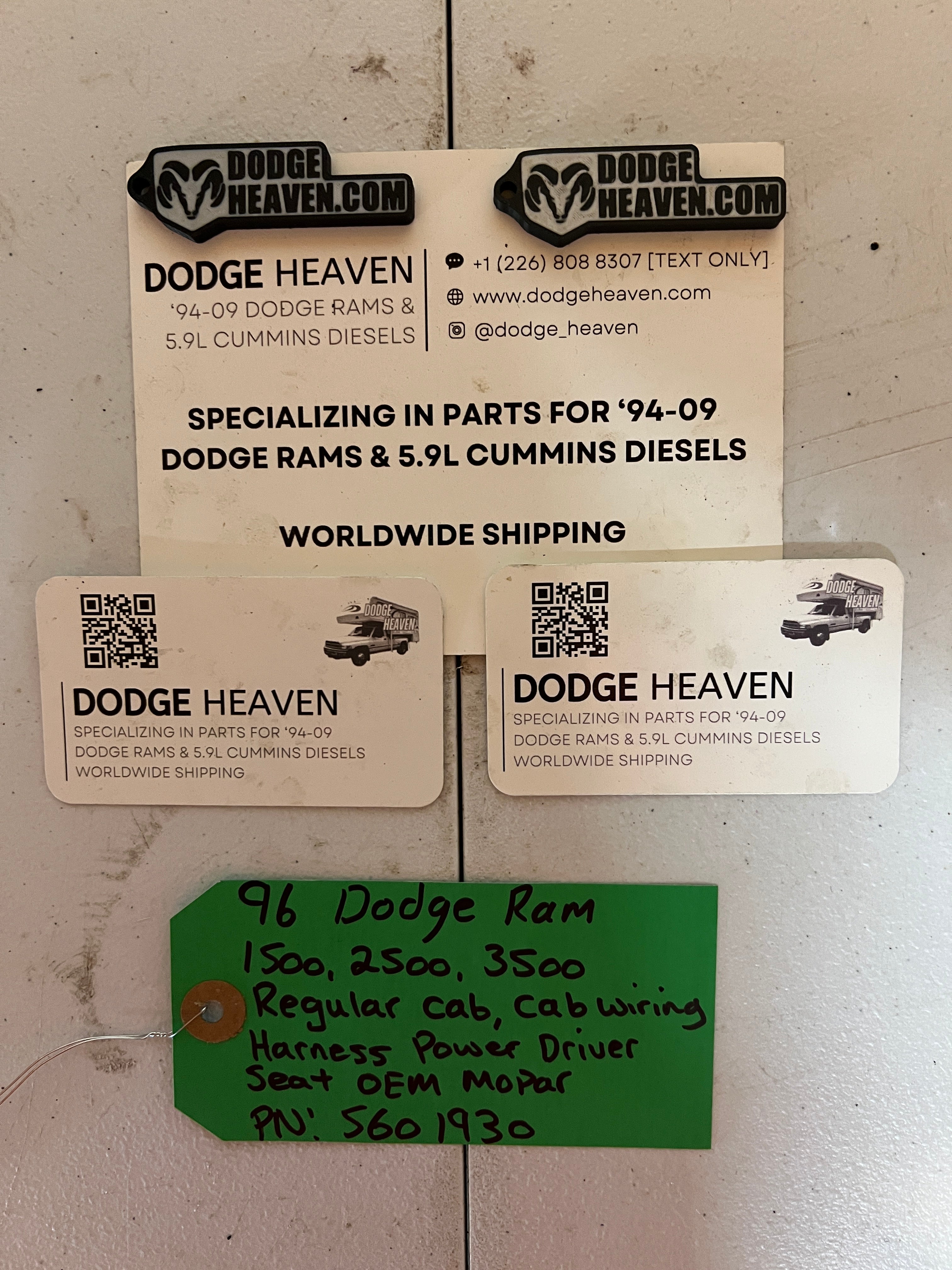 1996-1996 Dodge Ram 1500-3500 Regular Cab Interior Cab Wiring Harness
