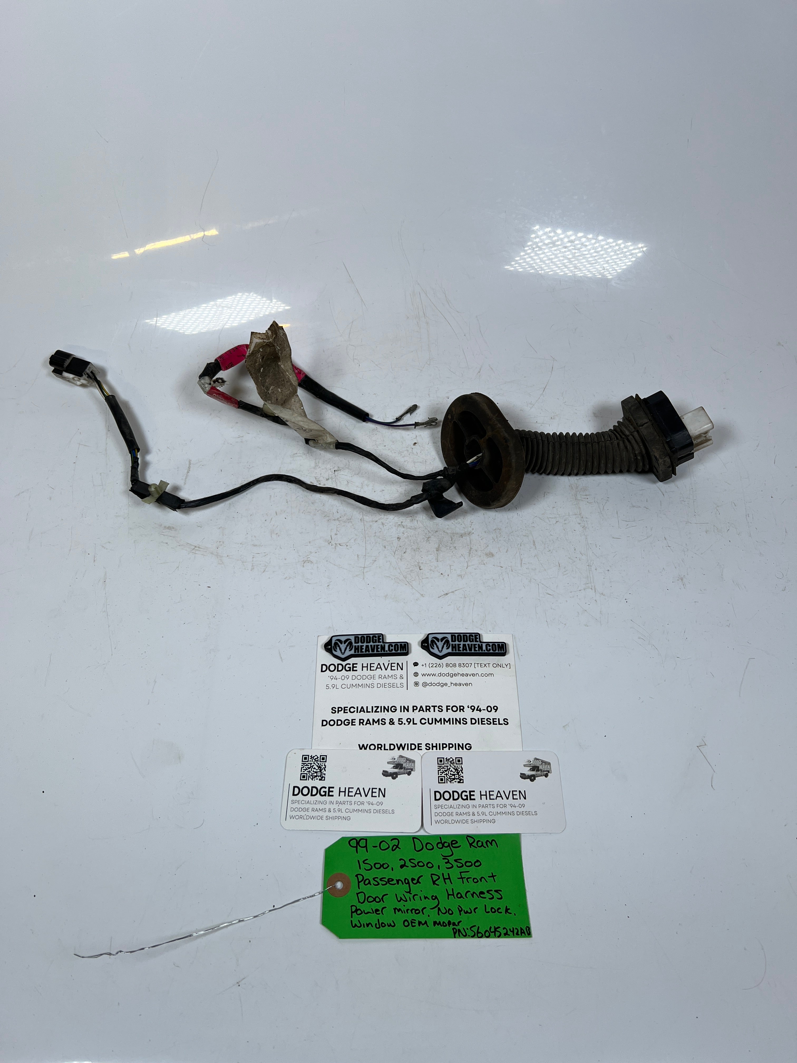 1999-2002 Dodge Ram 1500-3500 Passenger Front Door Wiring Harness