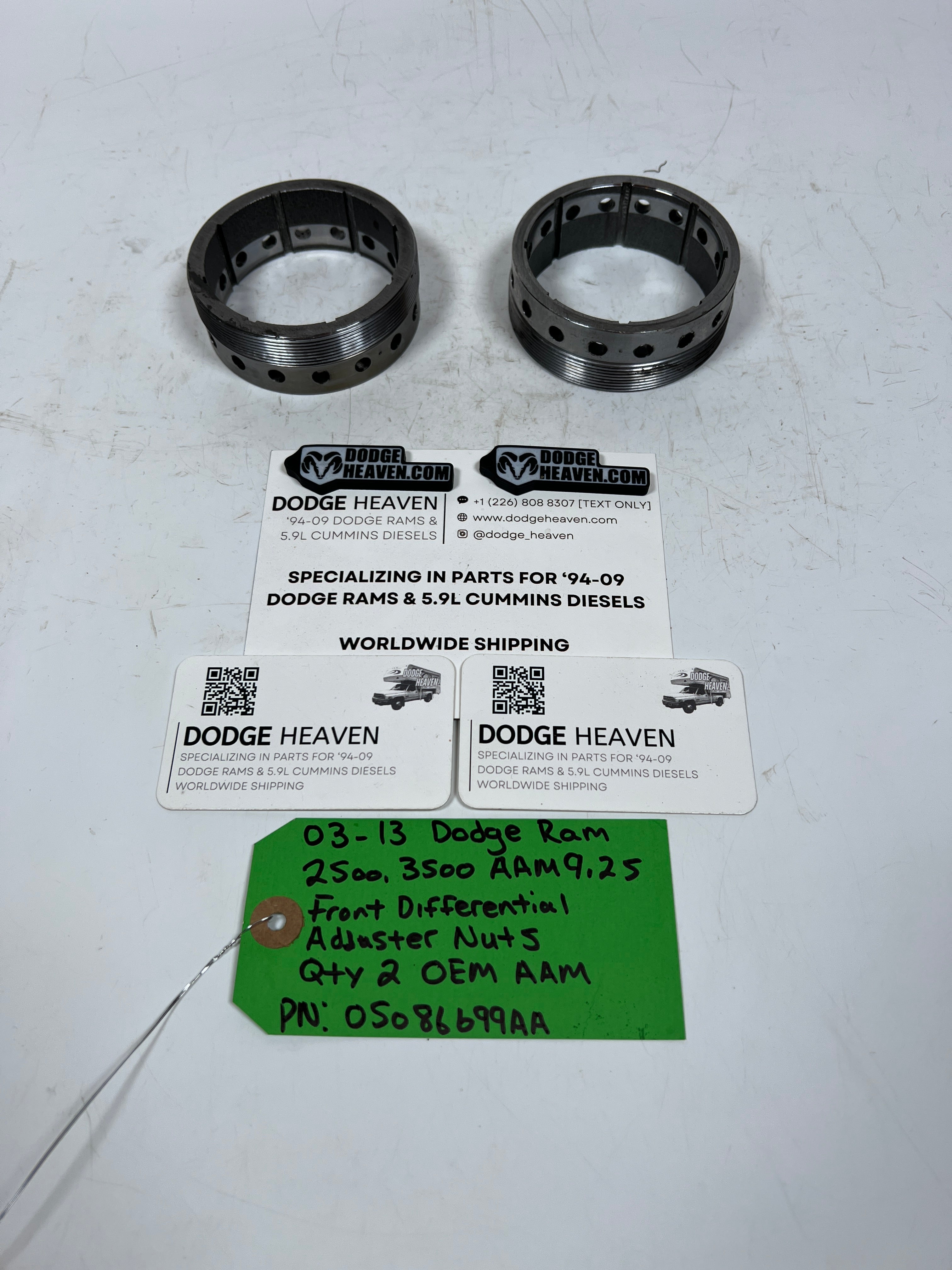 2003-2013 Dodge Ram AAM 9.25 Front Differential Adjuster Nuts