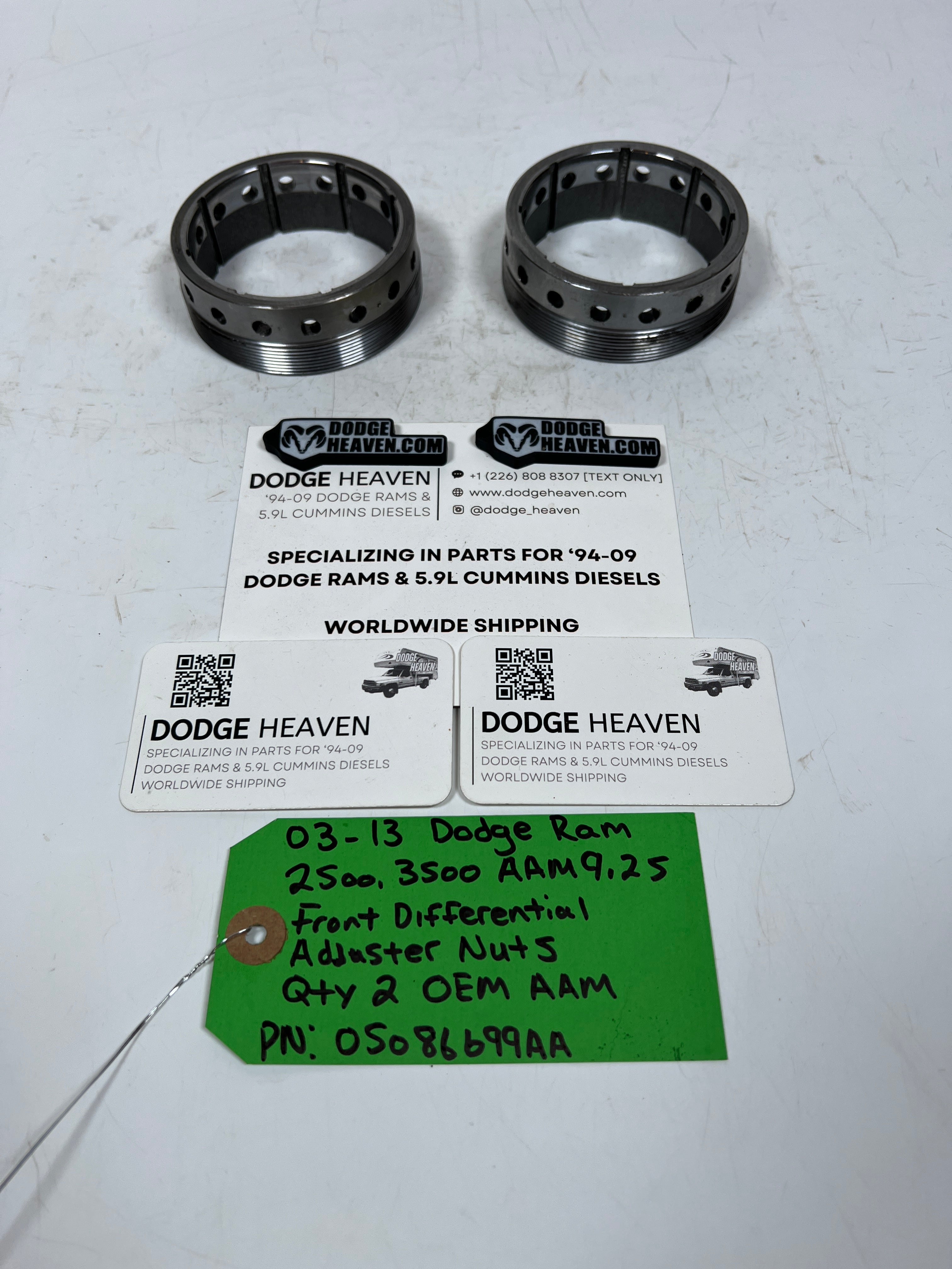 2003-2013 Dodge Ram AAM 9.25 Front Differential Adjuster Nuts