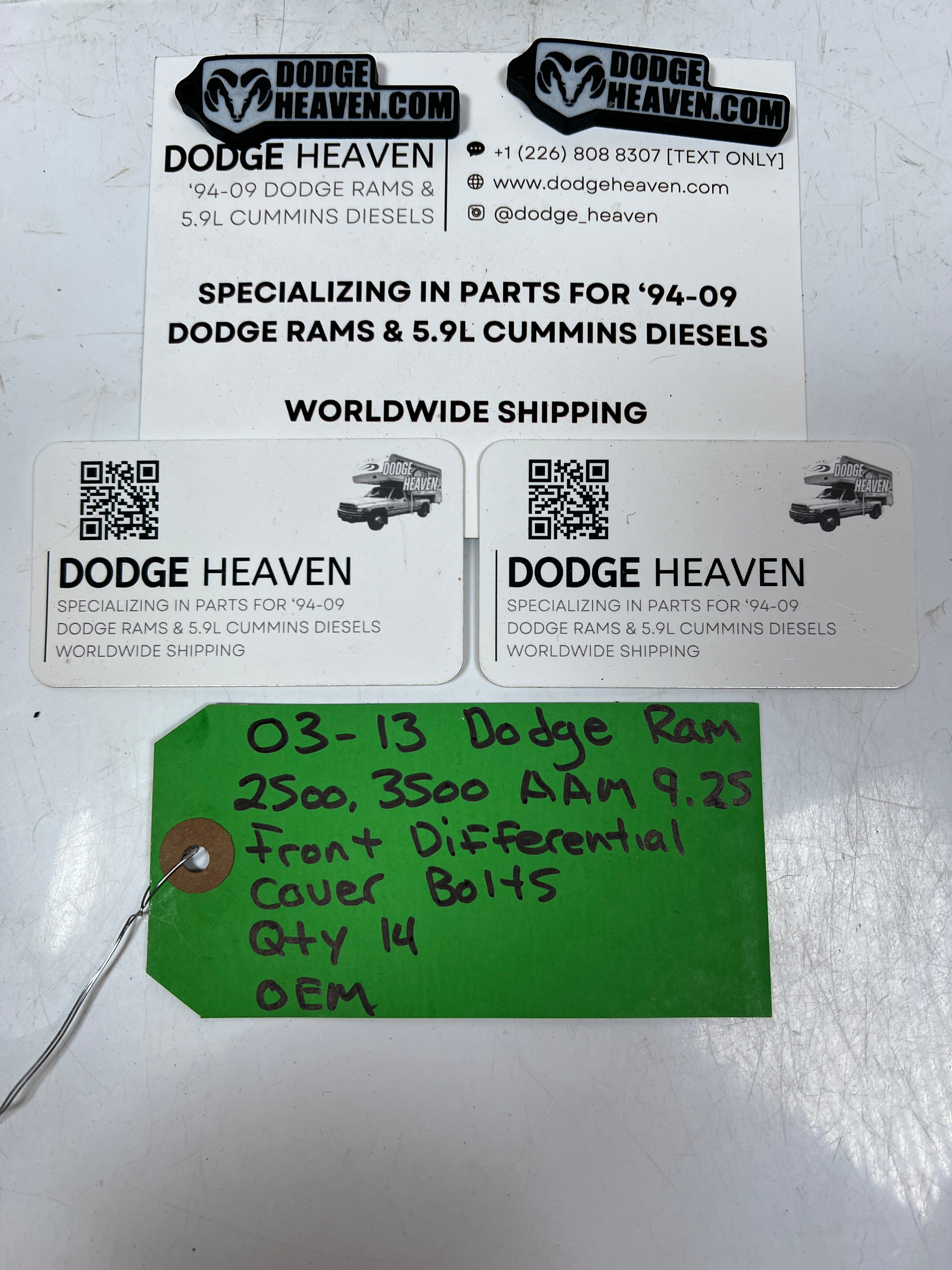 2003-2013 Dodge Ram AAM 9.25 Front Differential Cover Bolts