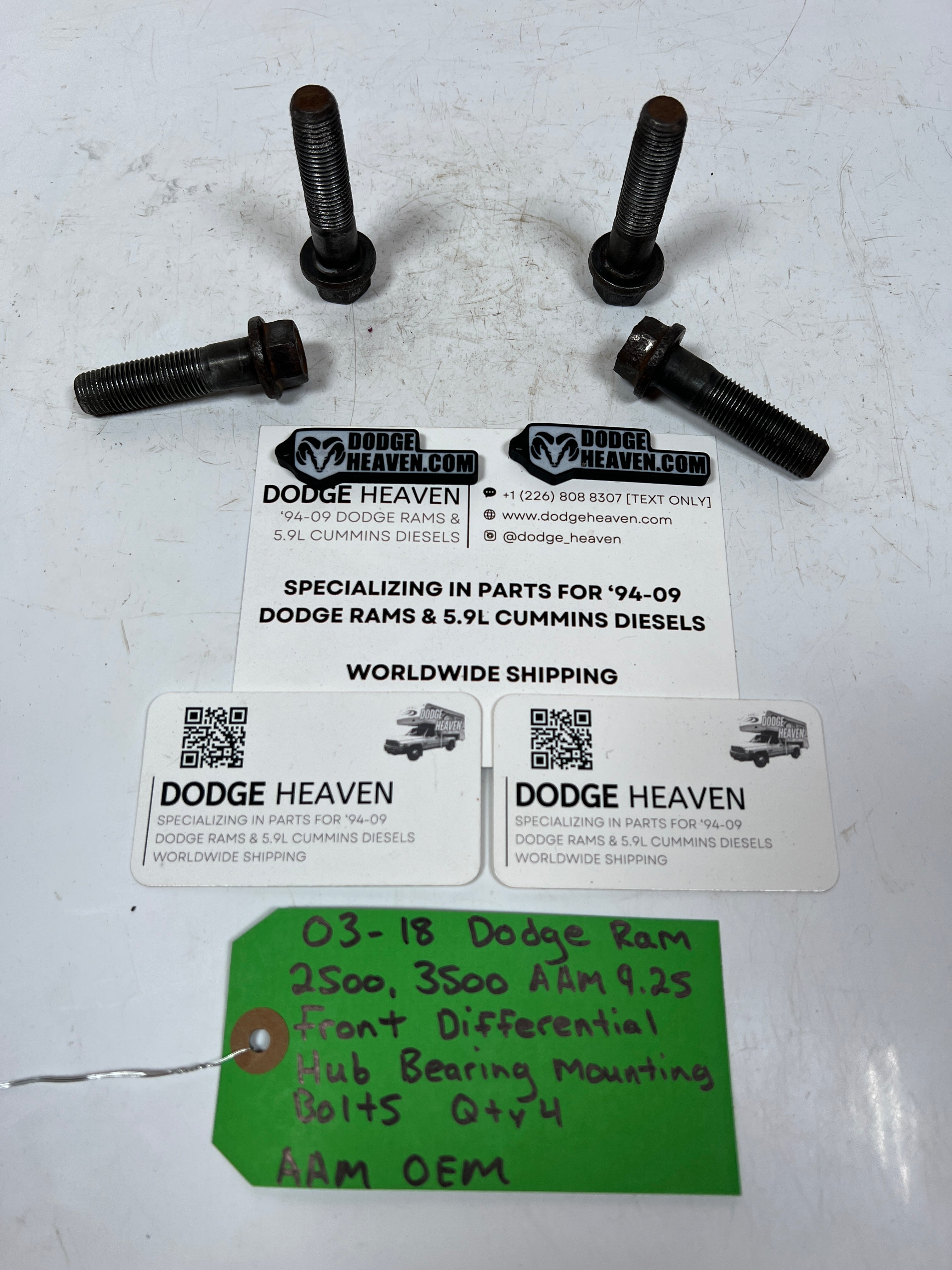 2003-2013 Dodge Ram AAM 9.25 Front Diff Wheel Hub Bearing Bolts QTY 4