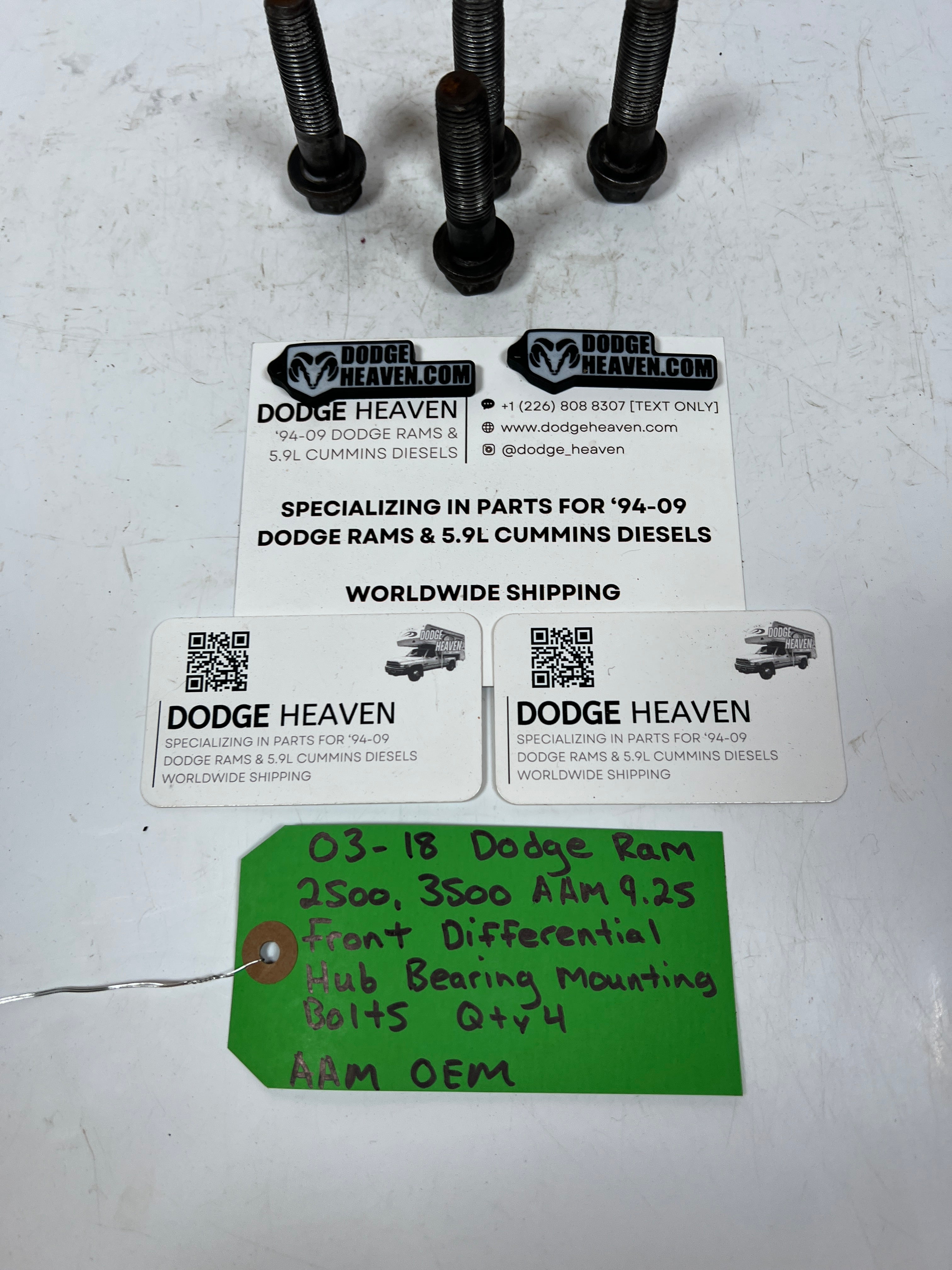 2003-2013 Dodge Ram AAM 9.25 Front Diff Wheel Hub Bearing Bolts QTY 4
