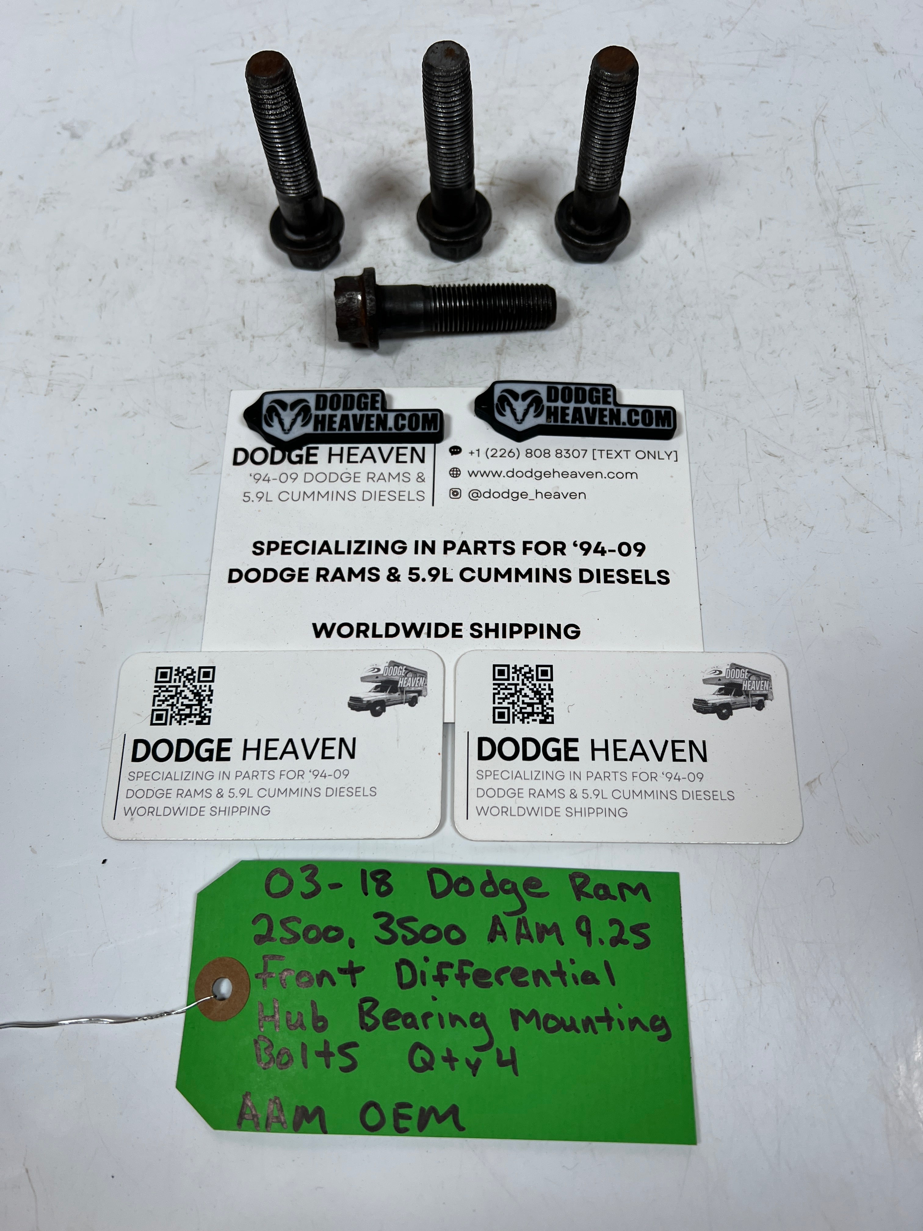 2003-2013 Dodge Ram AAM 9.25 Front Diff Wheel Hub Bearing Bolts QTY 4