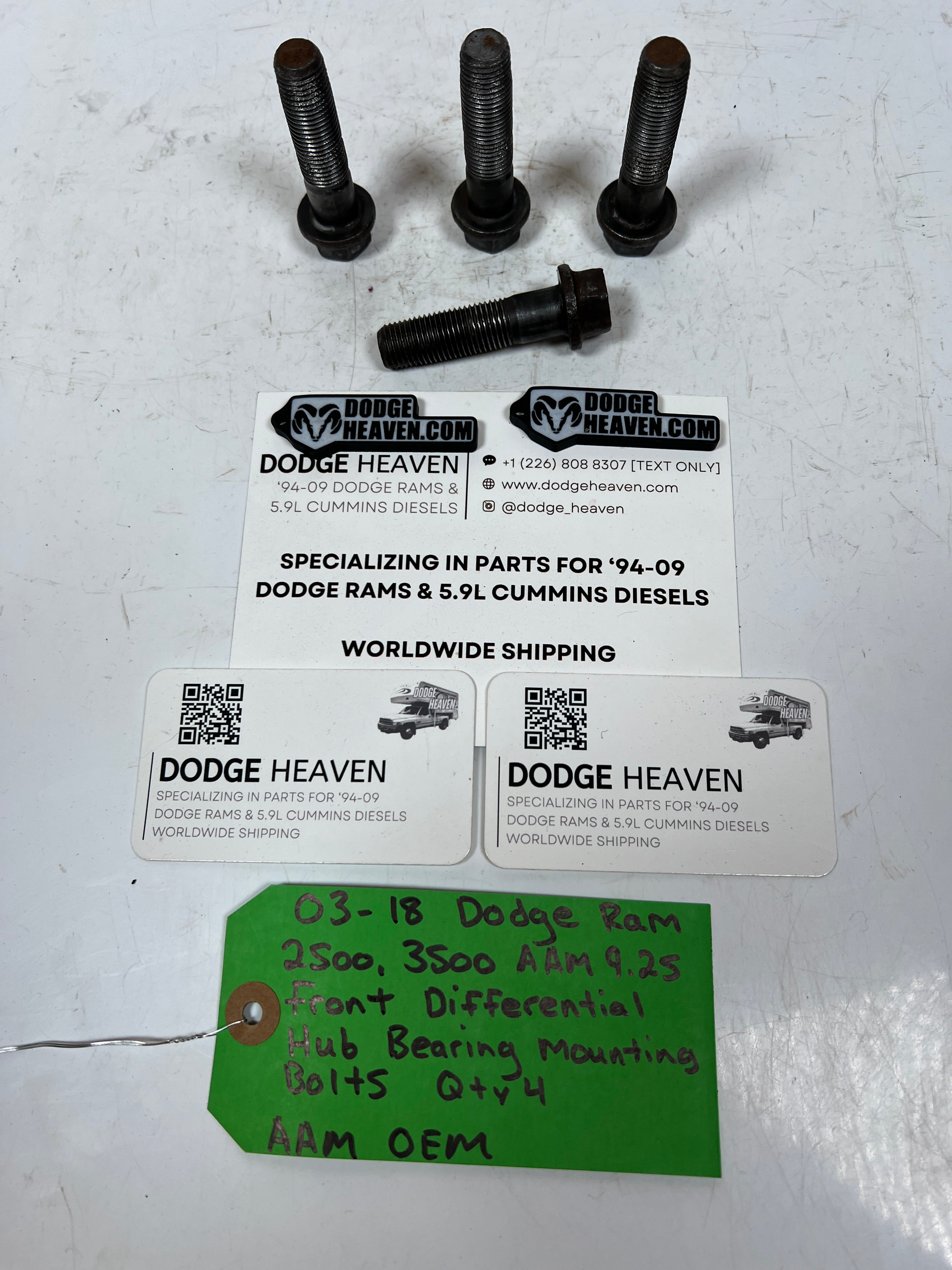 2003-2013 Dodge Ram AAM 9.25 Front Diff Wheel Hub Bearing Bolts QTY 4