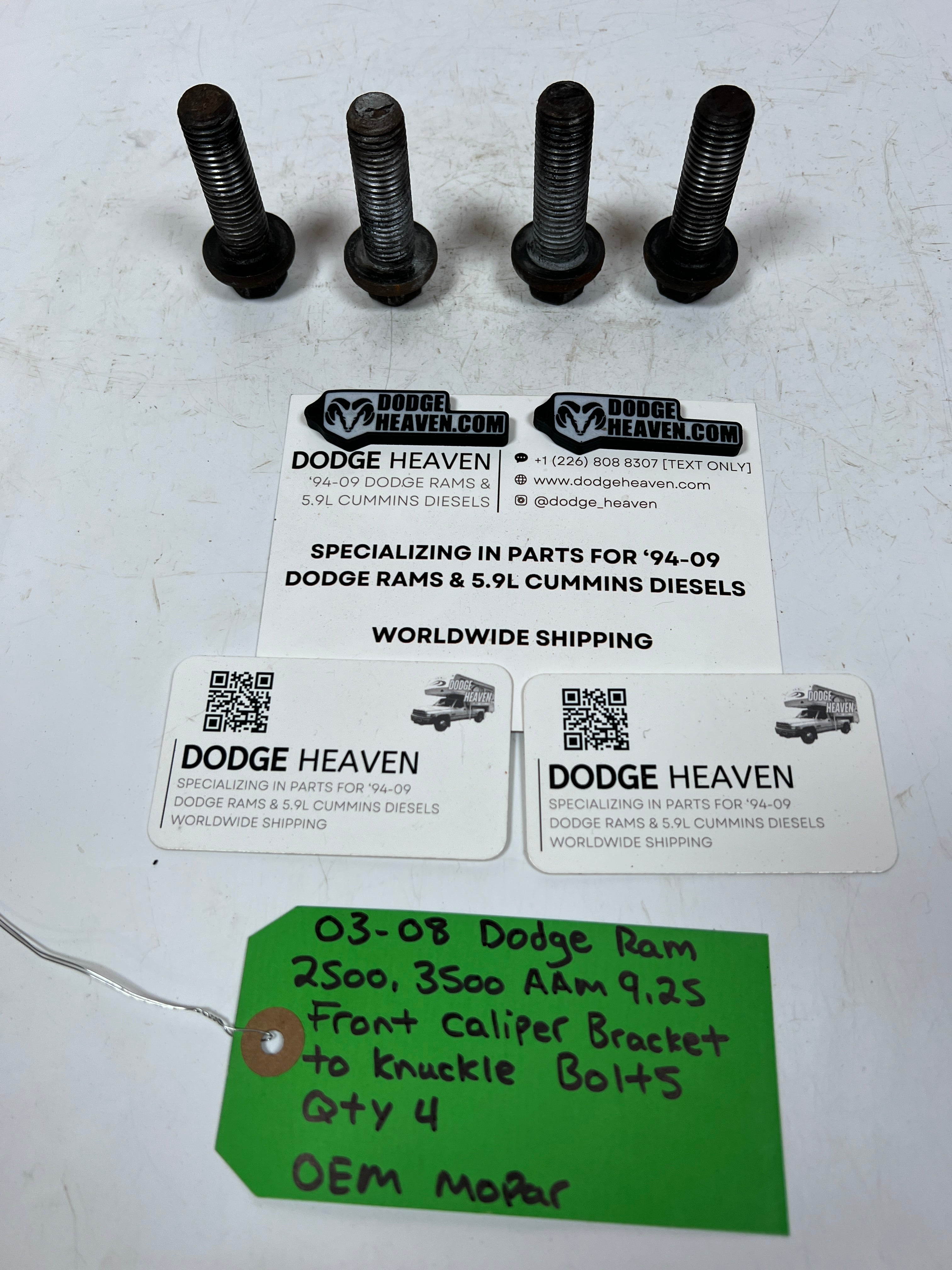 2003-2008 Dodge Ram AAM 9.25 Front Caliper Bracket Knuckle Bolts QTY 4