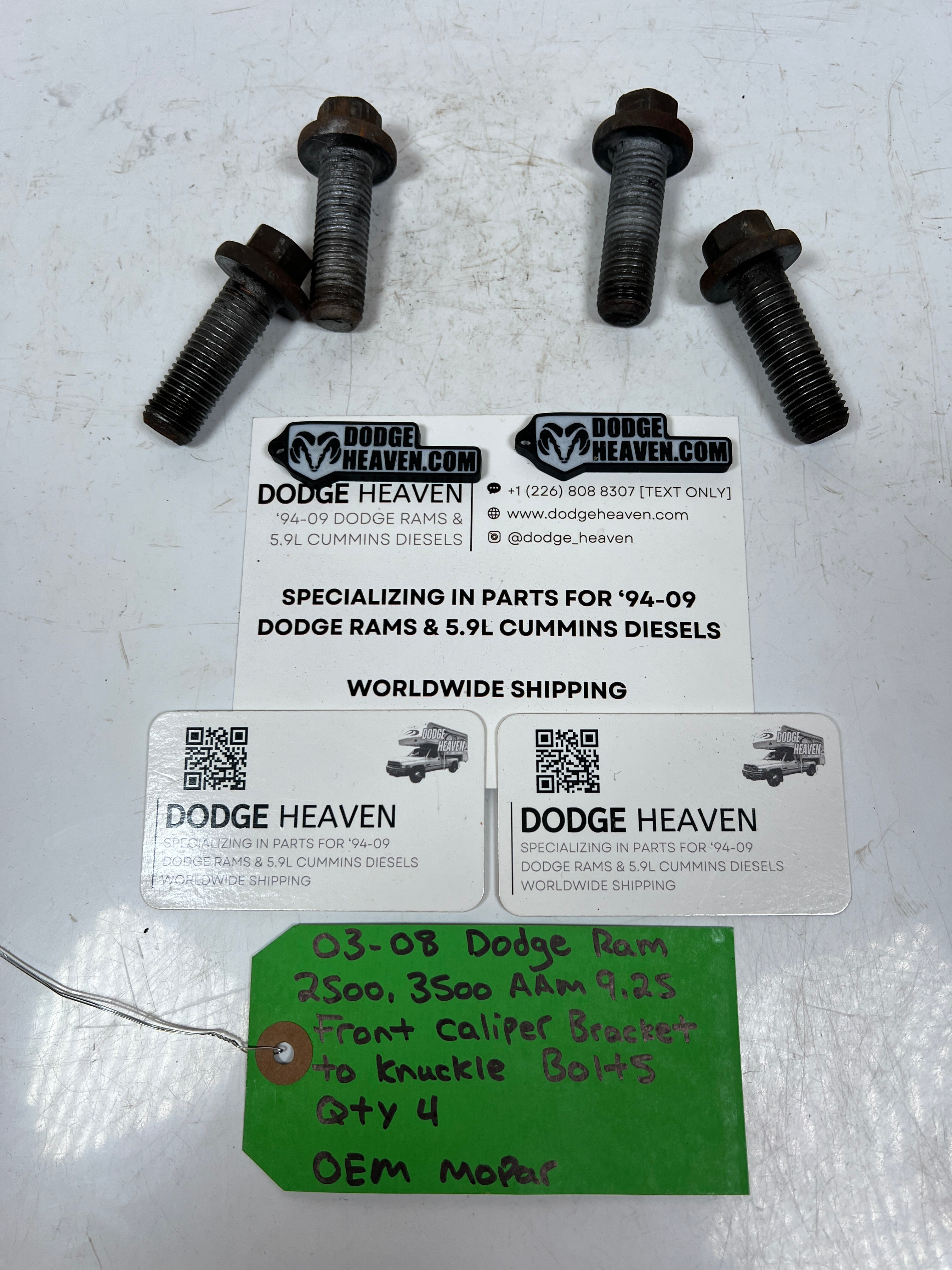 2003-2008 Dodge Ram AAM 9.25 Front Caliper Bracket Knuckle Bolts QTY 4