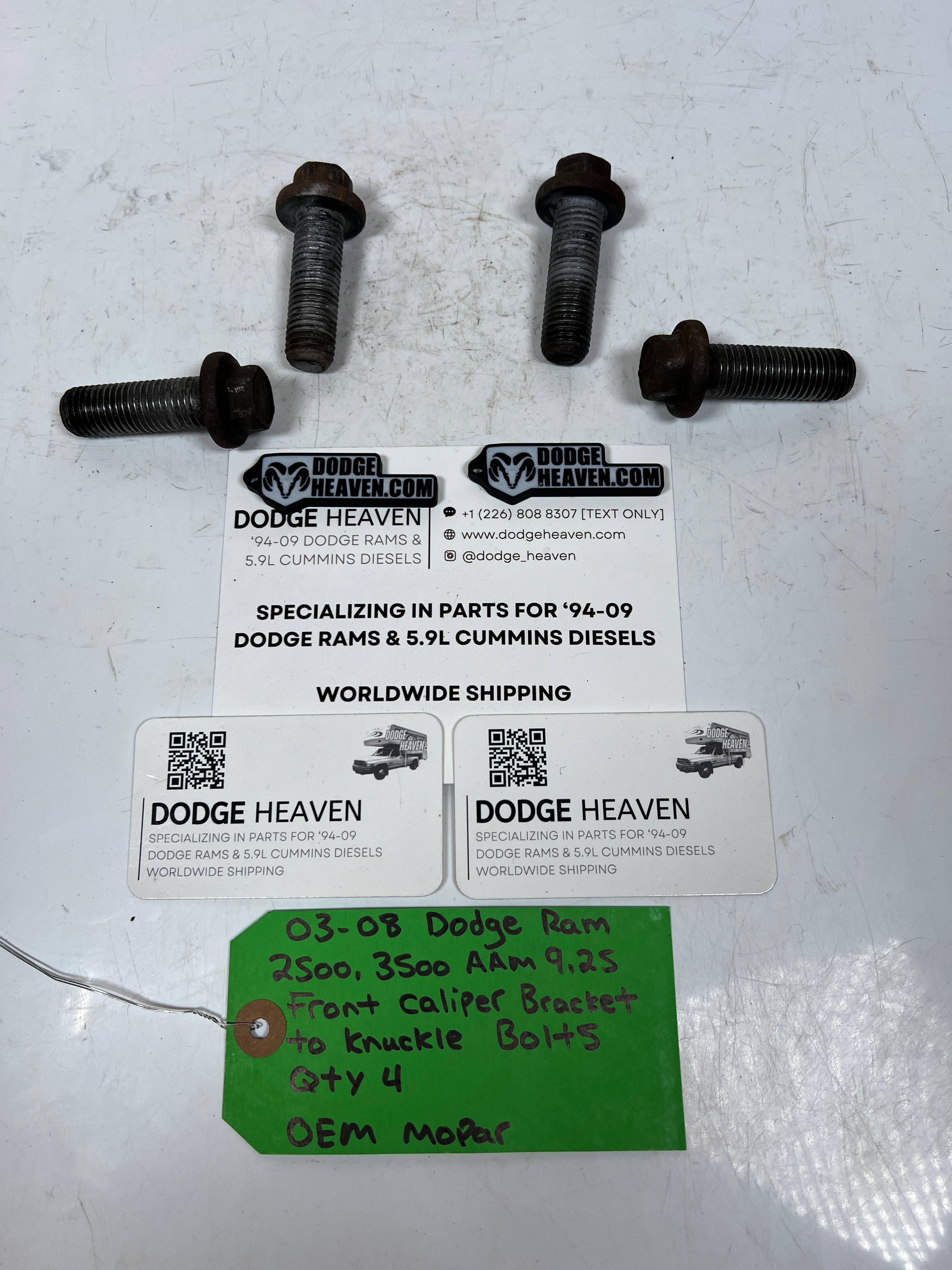 2003-2008 Dodge Ram AAM 9.25 Front Caliper Bracket Knuckle Bolts QTY 4