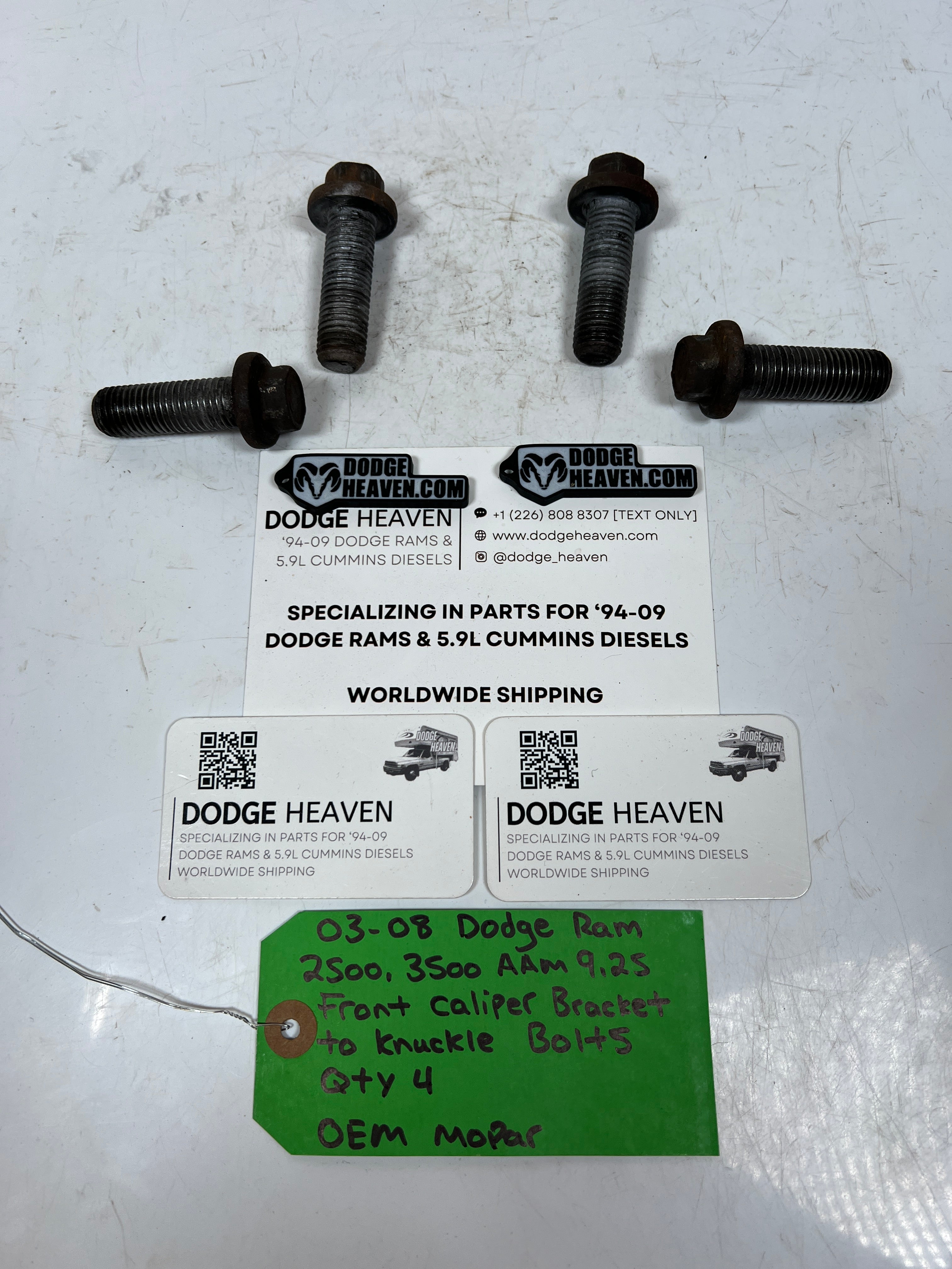 2003-2008 Dodge Ram AAM 9.25 Front Caliper Bracket Knuckle Bolts QTY 4