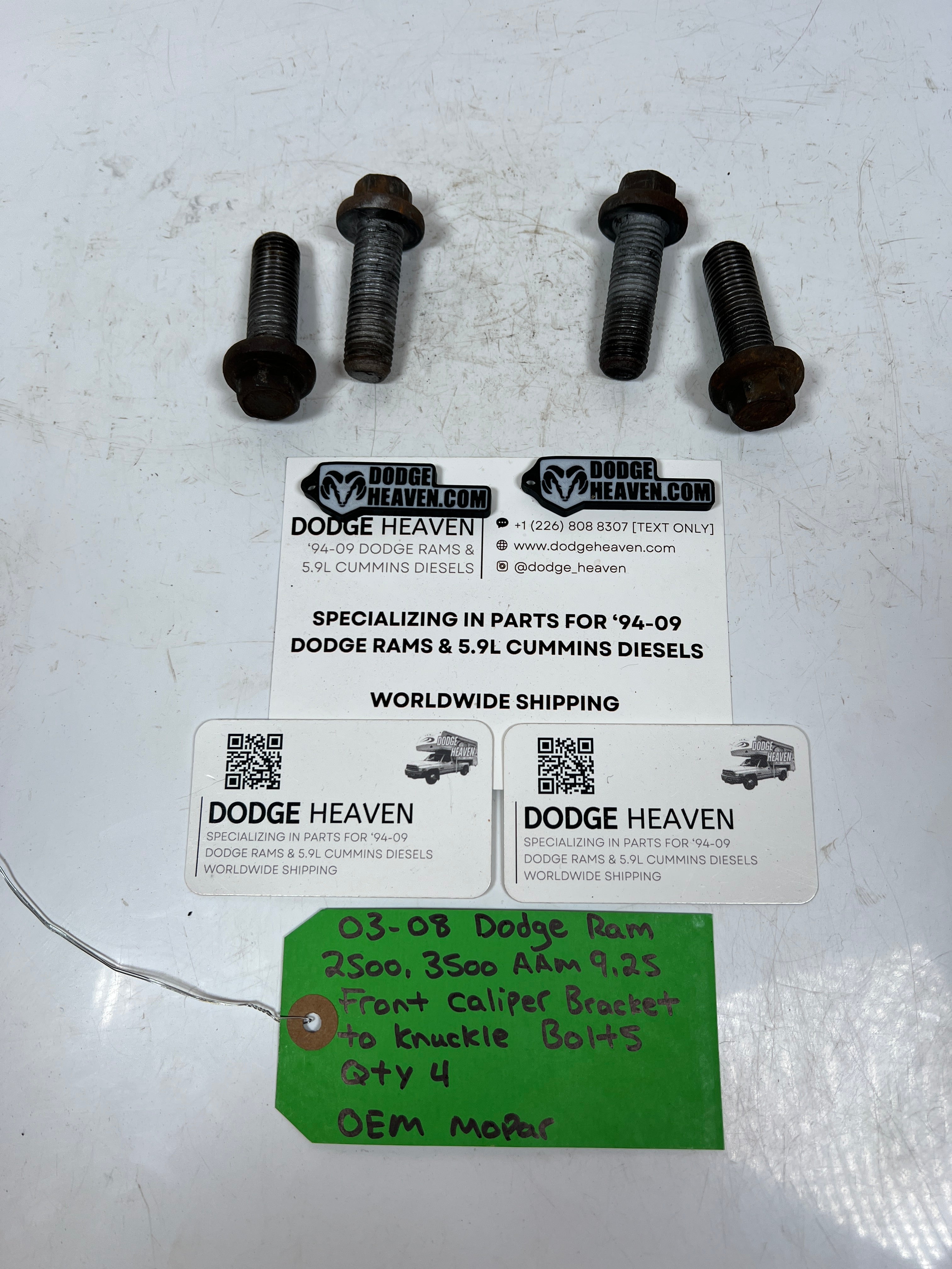 2003-2008 Dodge Ram AAM 9.25 Front Caliper Bracket Knuckle Bolts QTY 4