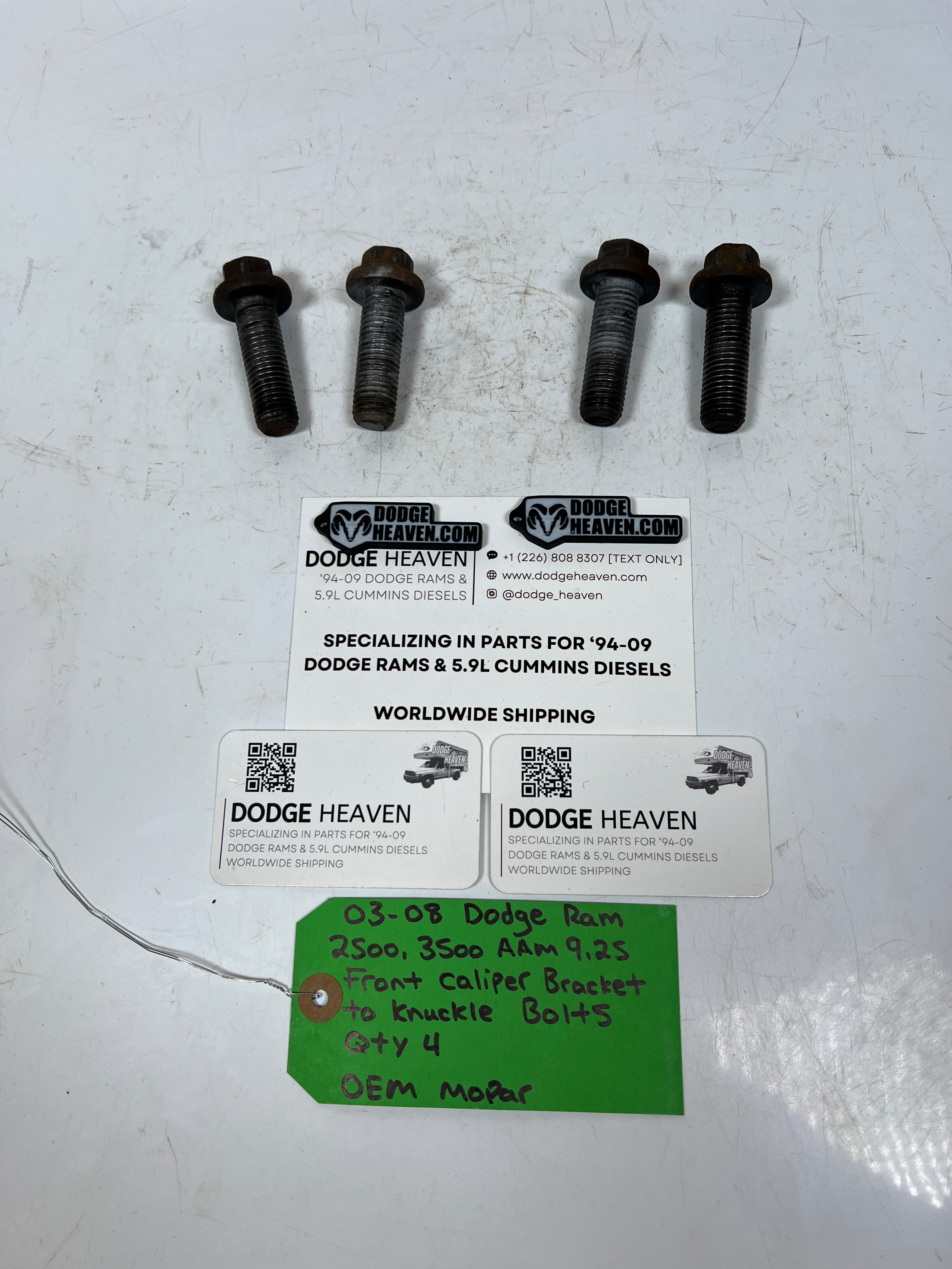 2003-2008 Dodge Ram AAM 9.25 Front Caliper Bracket Knuckle Bolts QTY 4