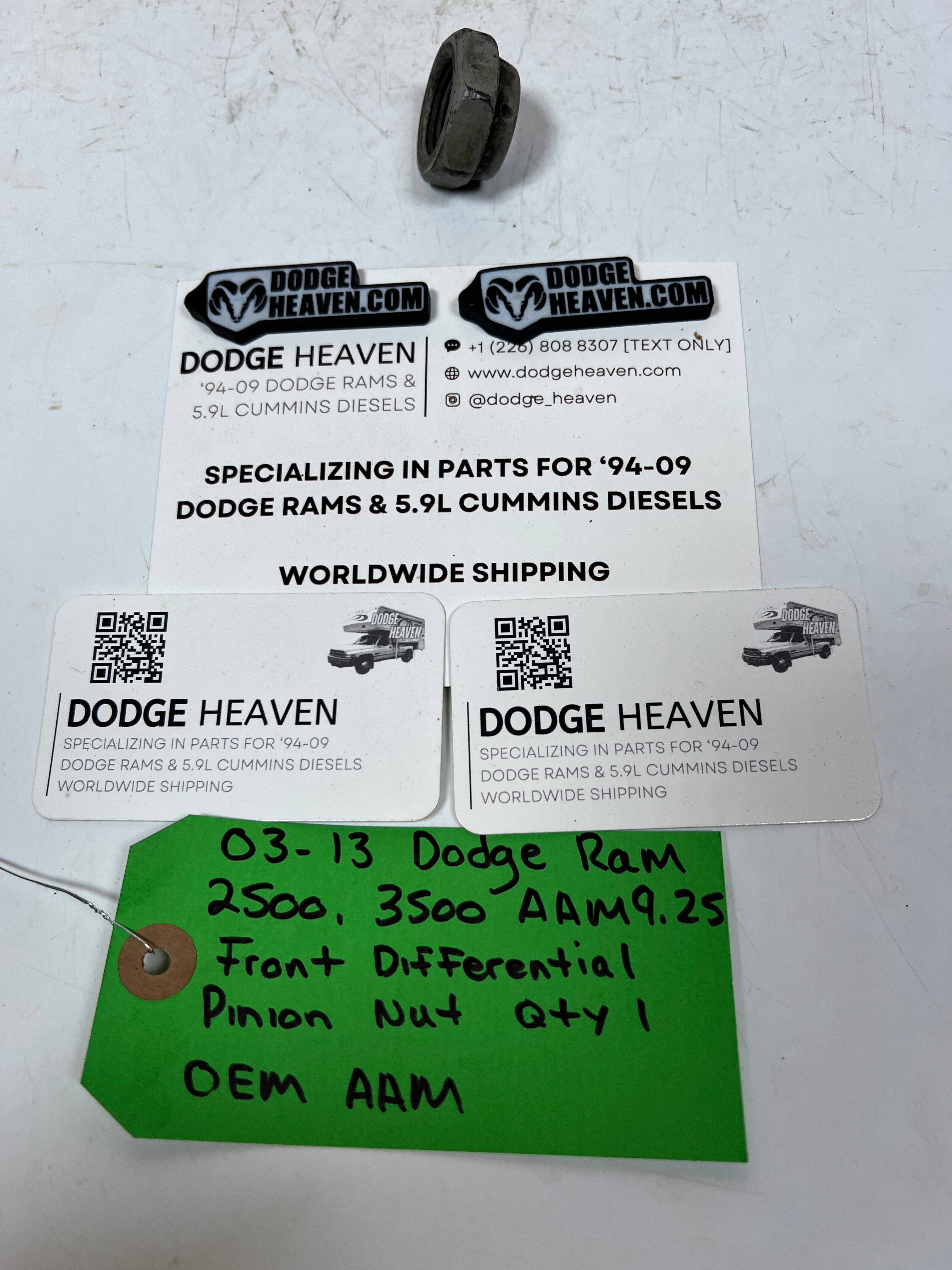 2003-2013 Dodge Ram 2500 3500 AAM 9.25 Front Differential Pinion Nut QTY 1