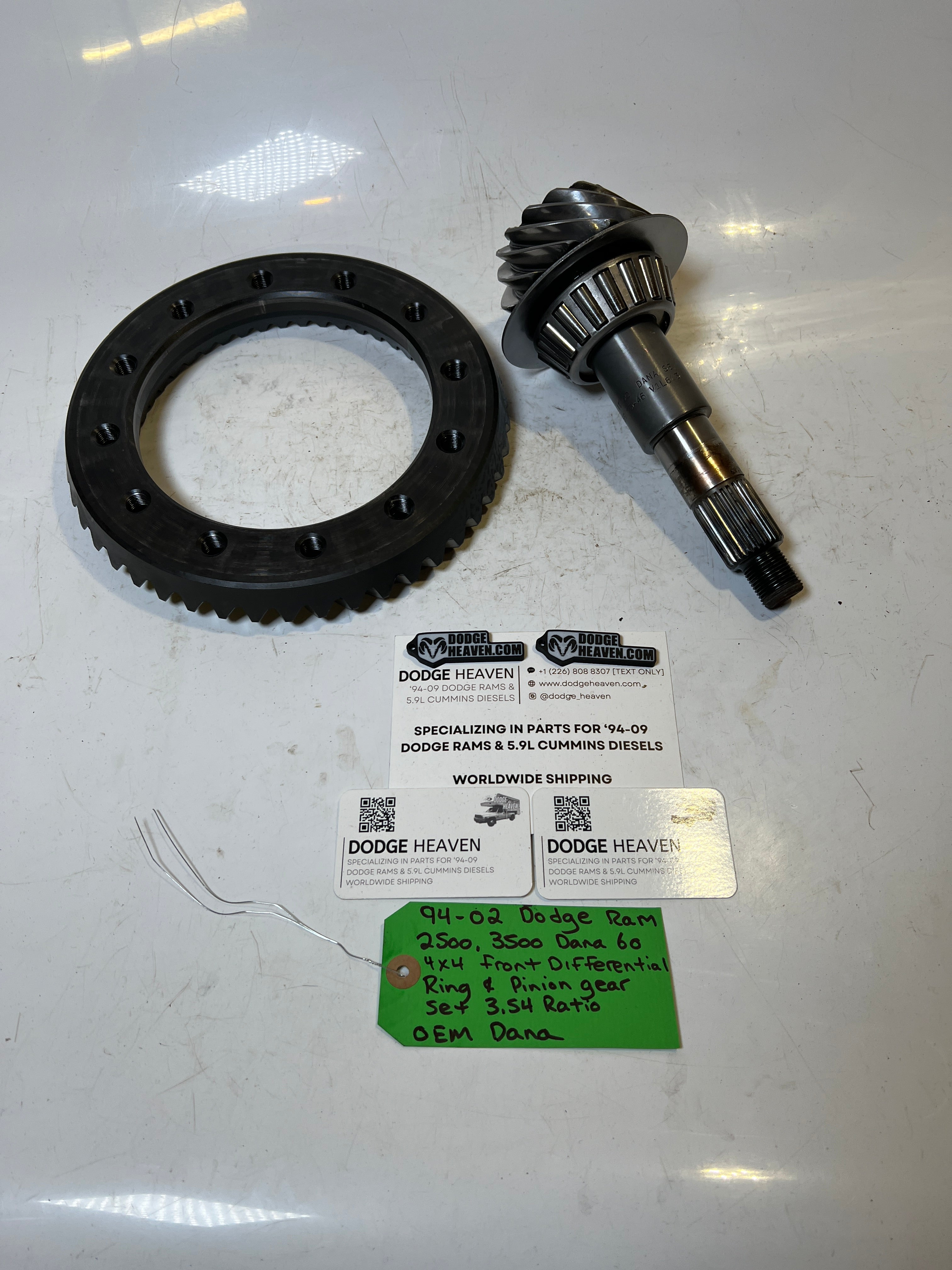 1994-2002 Dodge Ram Dana 60 Front Differential Ring & Pinion 3.54 Ratio