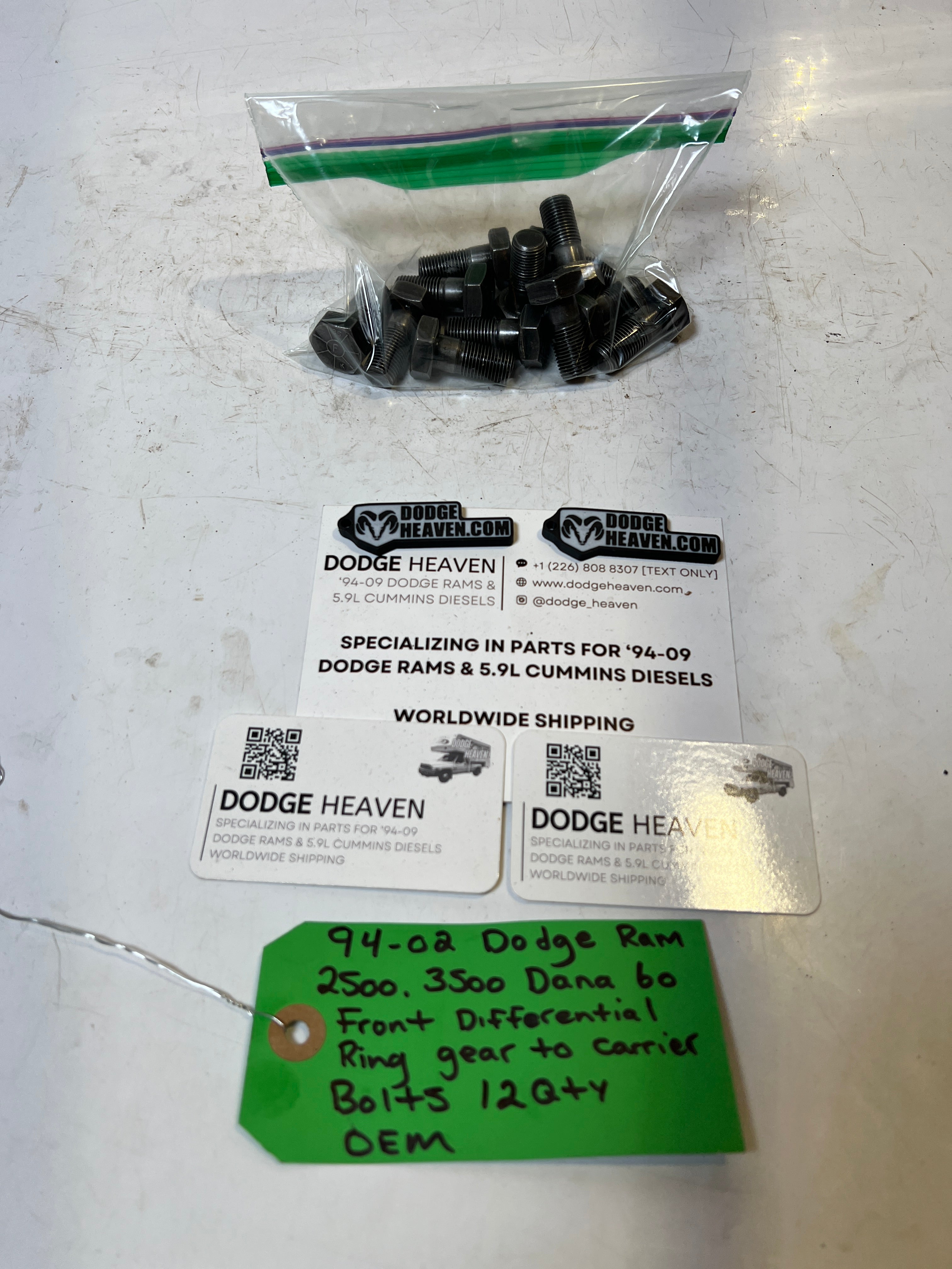 1994-2002 Dodge Ram Dana 60 Front Differential Ring Gear to Carrier Bolts 12 QTY