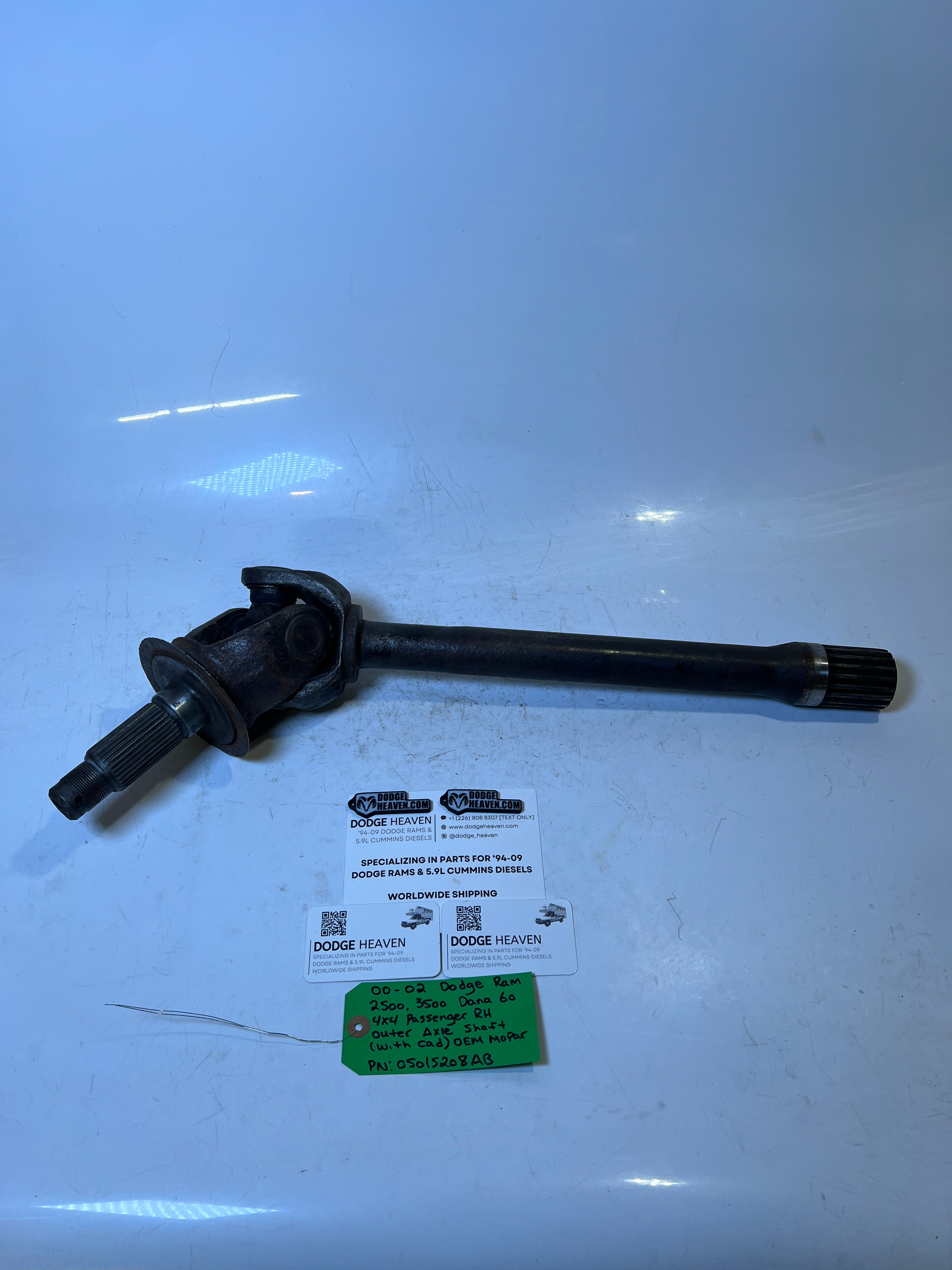 2000-2002 Dodge Ram 2500 3500 Dana 60 Passenger RH Outer Axle Shaft With CAD